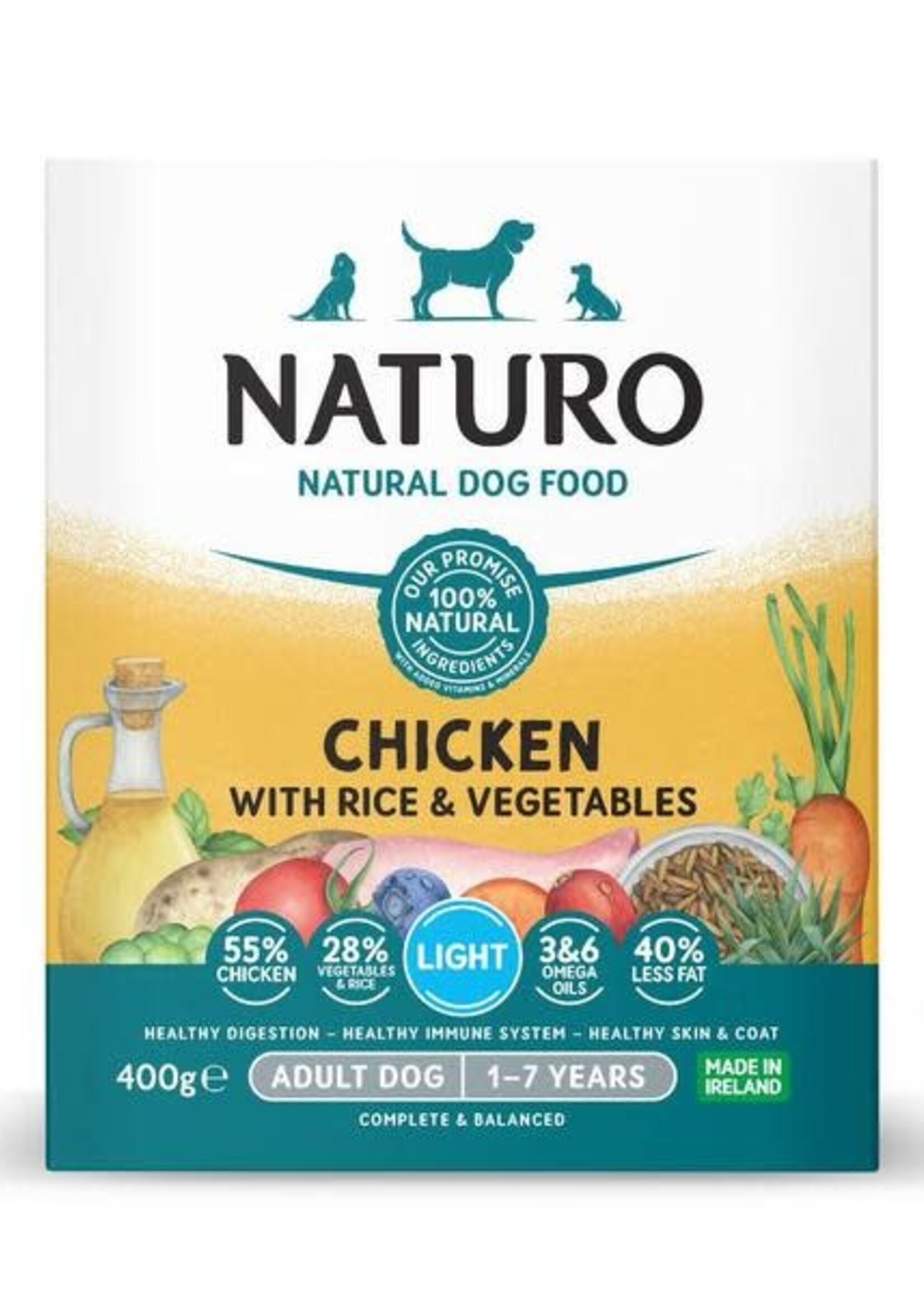 Naturo Adult Light Chicken w/Rice &Vegetables  400GM
