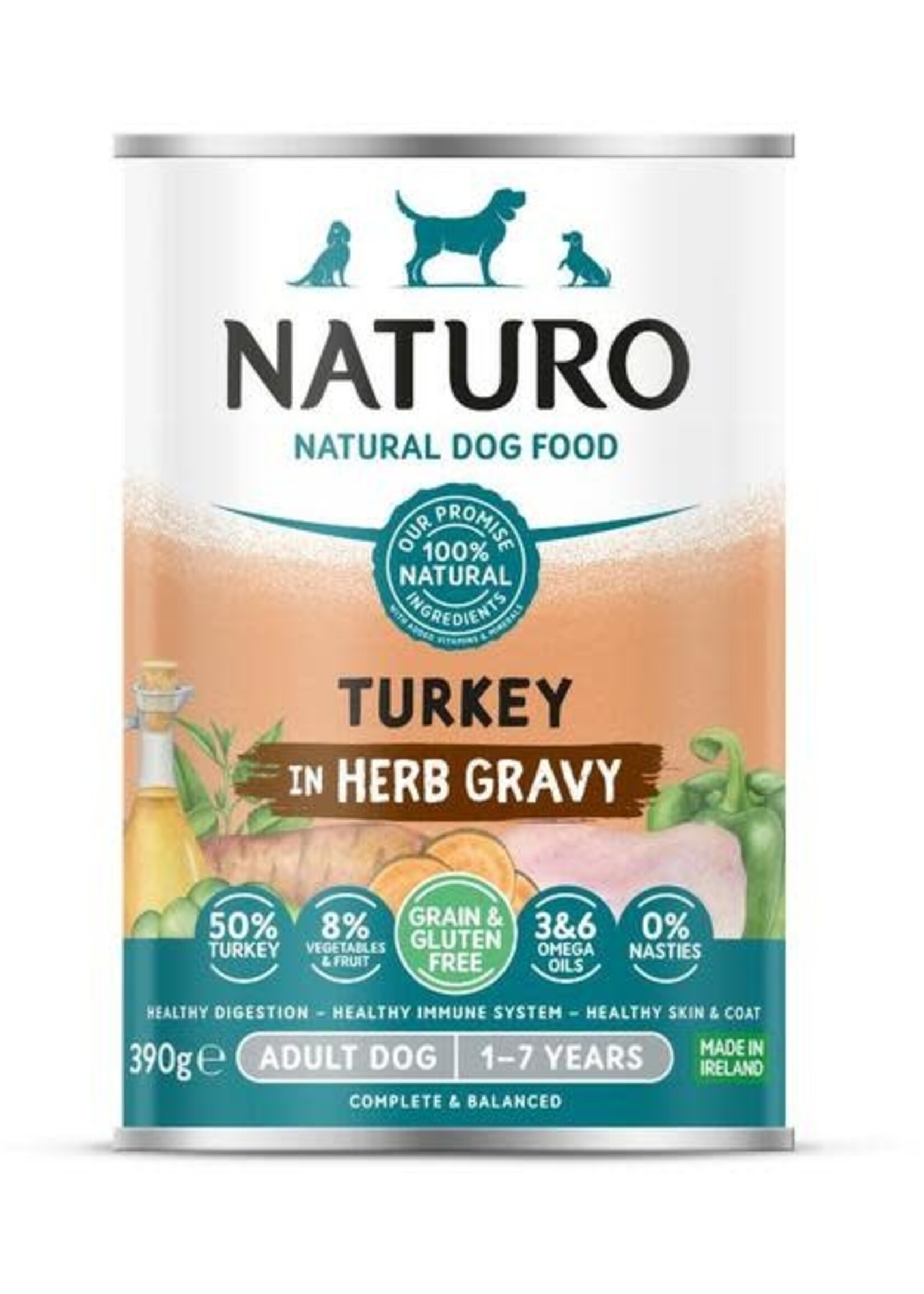 Naturo Adult G&G Free Turkey in Herb Gravy  390GM