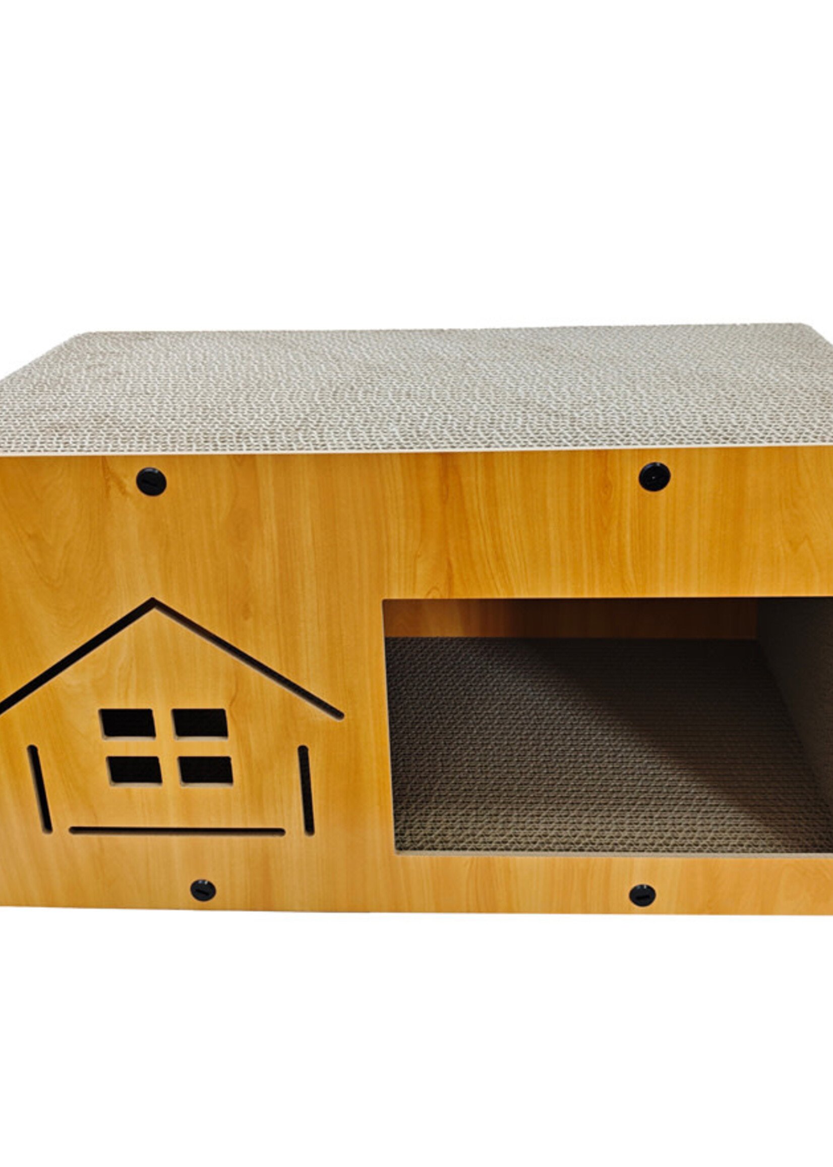 Simon's SIMONS Corrugated Luxe Cat Chateau w/Catnip – House 21.5 X 12 X 11 in