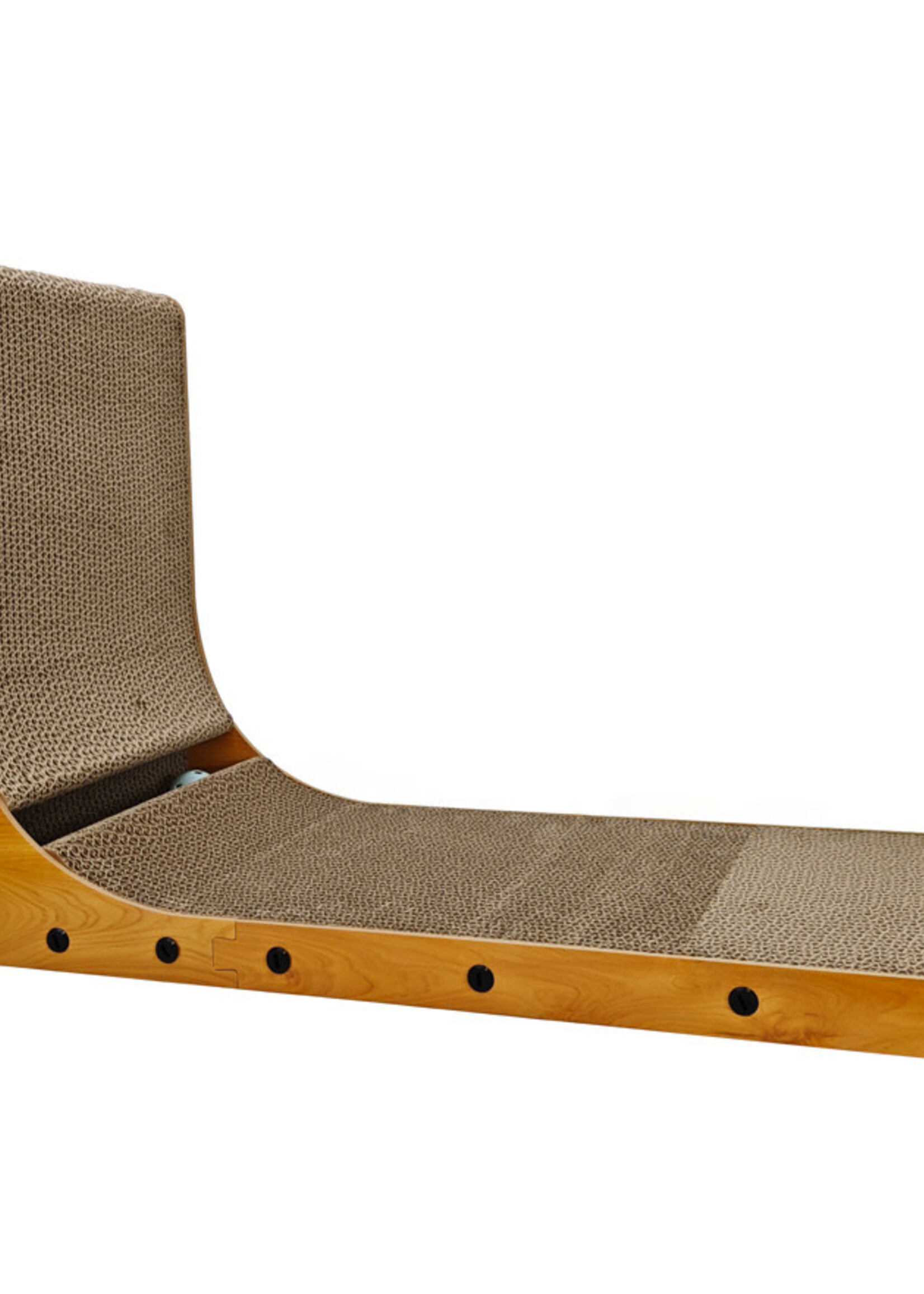 Simon's SIMONS Corrugated Luxe 90º Angle Scratcher w/Ball & Catnip 16.5 X 12 X 26.5 in