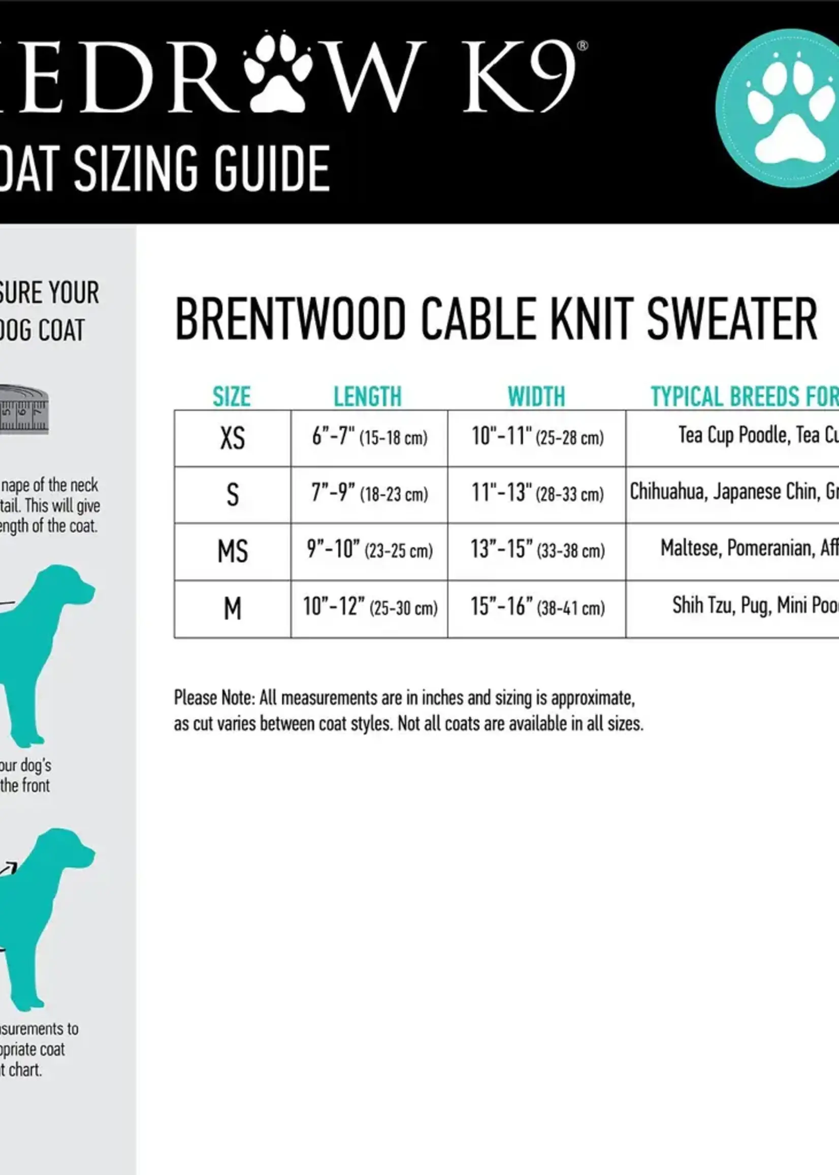 Shedrow K9 Shedrow K9 Brentwood Cable Knit Sweater easily transitions between relaxing indoors and exciting outdoor adventures.