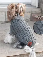 Shedrow K9 Shedrow K9 Brentwood Cable Knit Dog Sweater Grey S