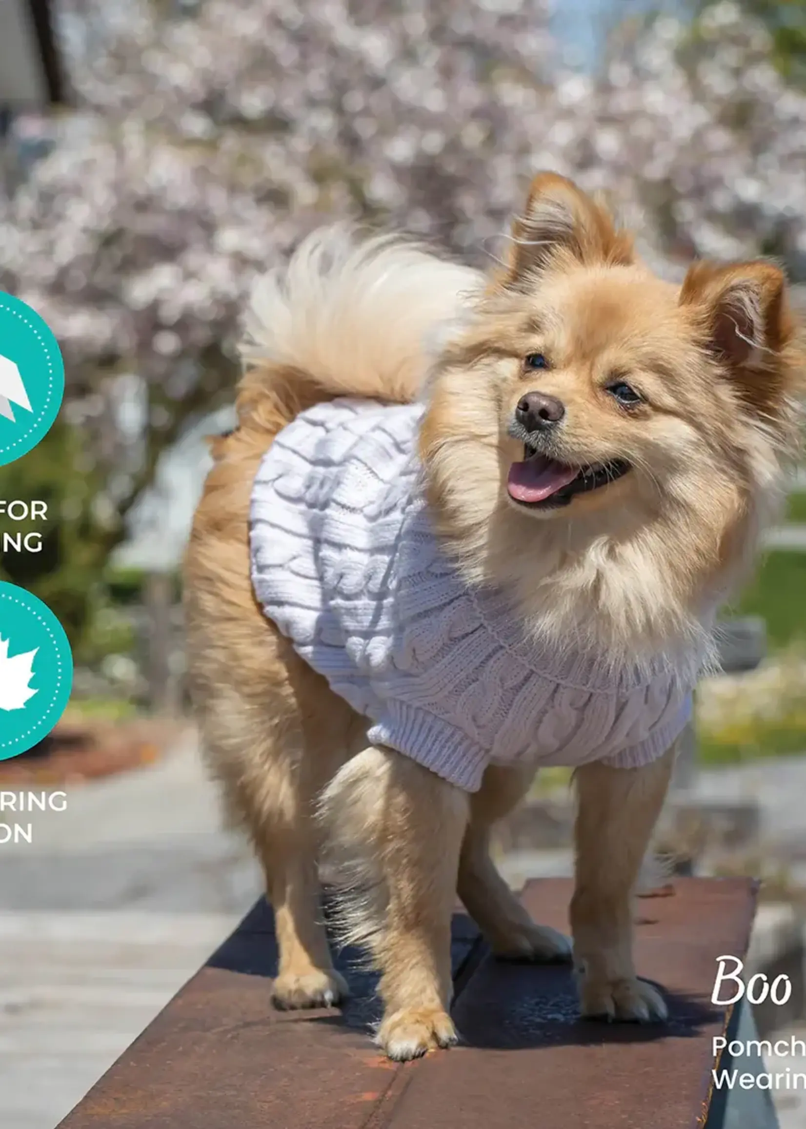 Shedrow K9 Shedrow K9 Brentwood Cable Knit Dog Sweater Orchid Ice XS