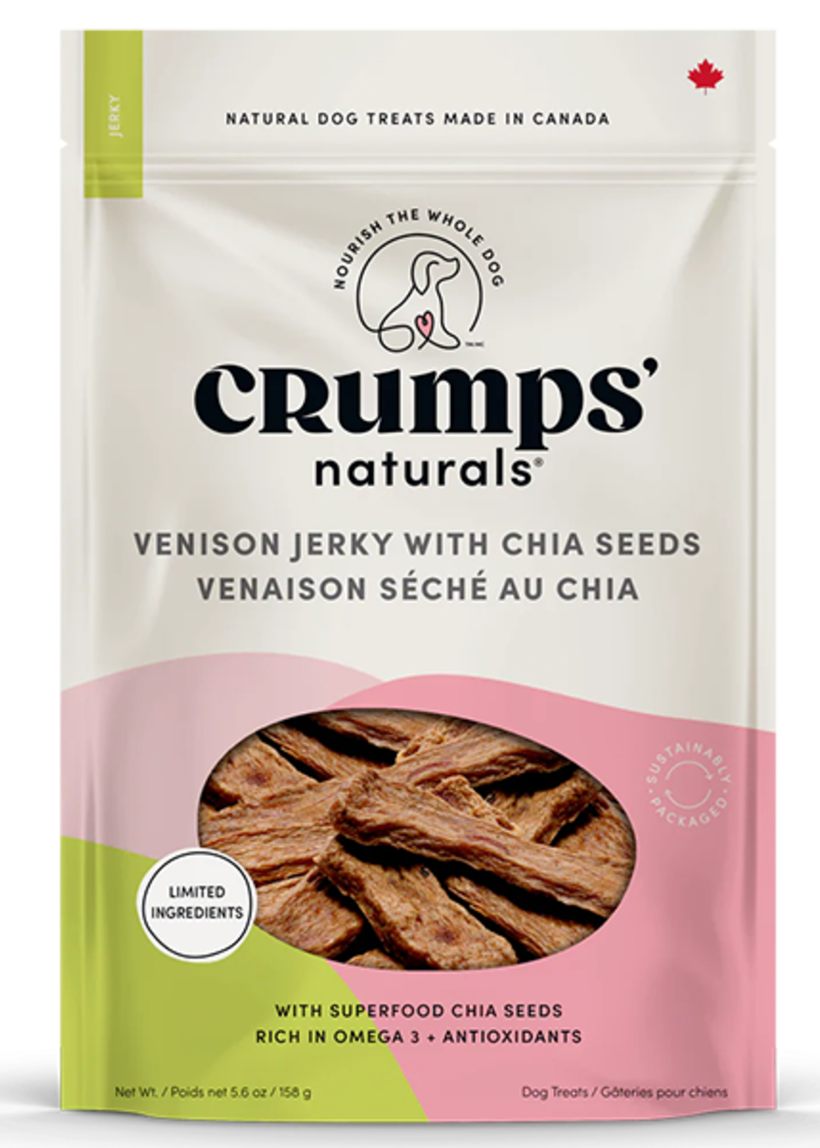 Crumps Crumps' Naturals Dog Venison Jerky with Chia Seeds 158g