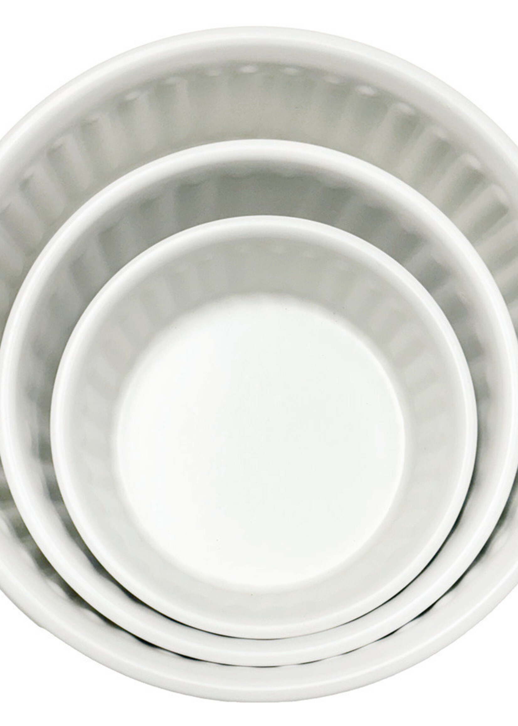 SST SST Powder-Coated Embossed Premium Antiskid Dog Bowl White 1800 mL