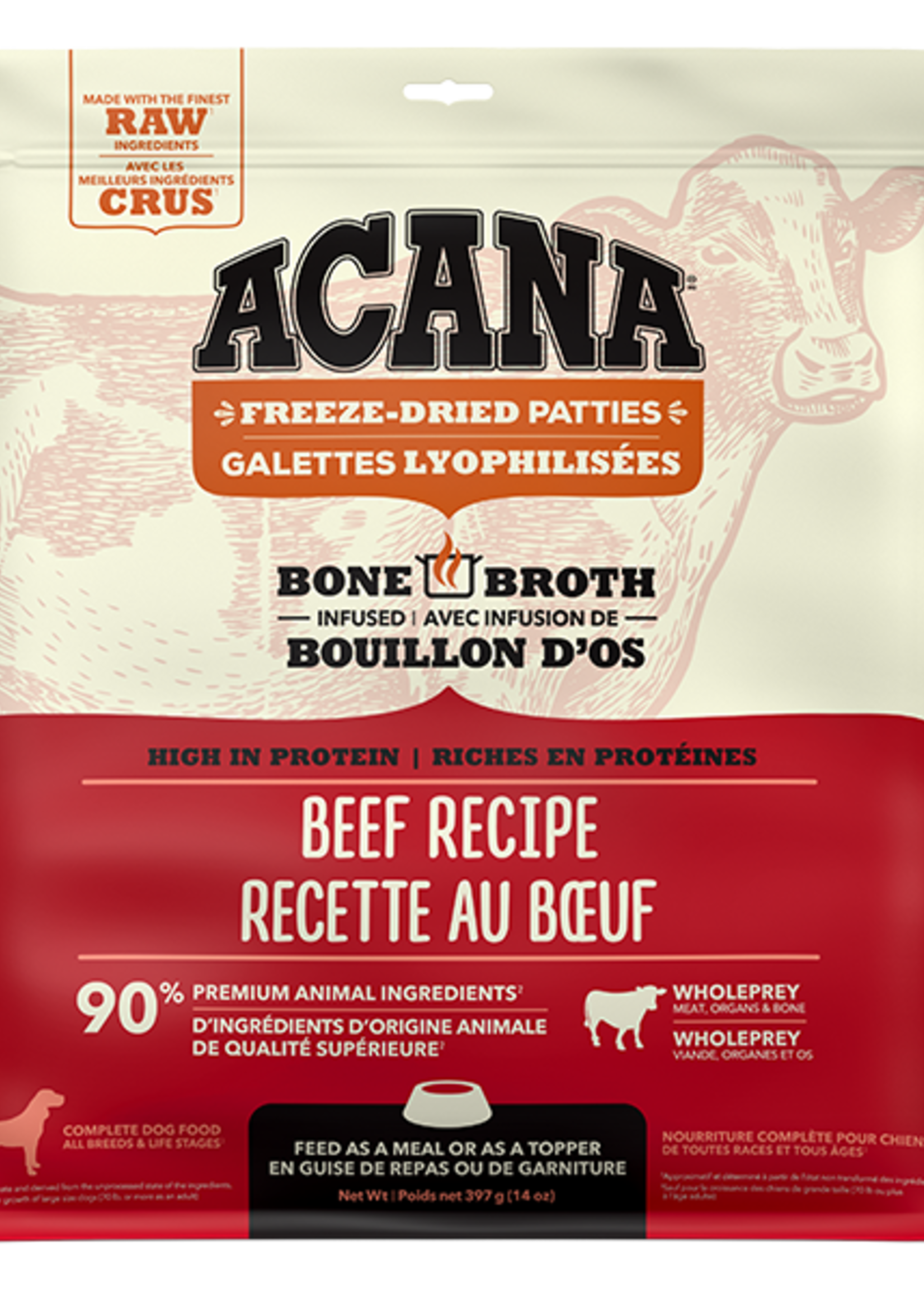 Acana Dog ACANA Dog Freeze-Dried Ranch Raised Beef Patties 397g