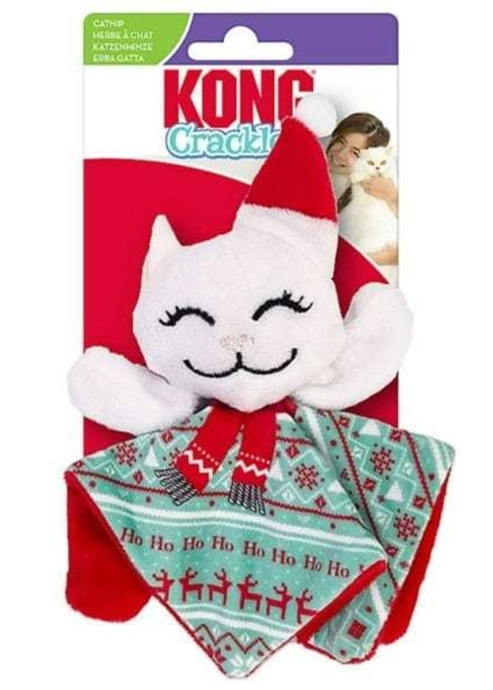 Kong KONG Holiday Crackles Santa Kitty