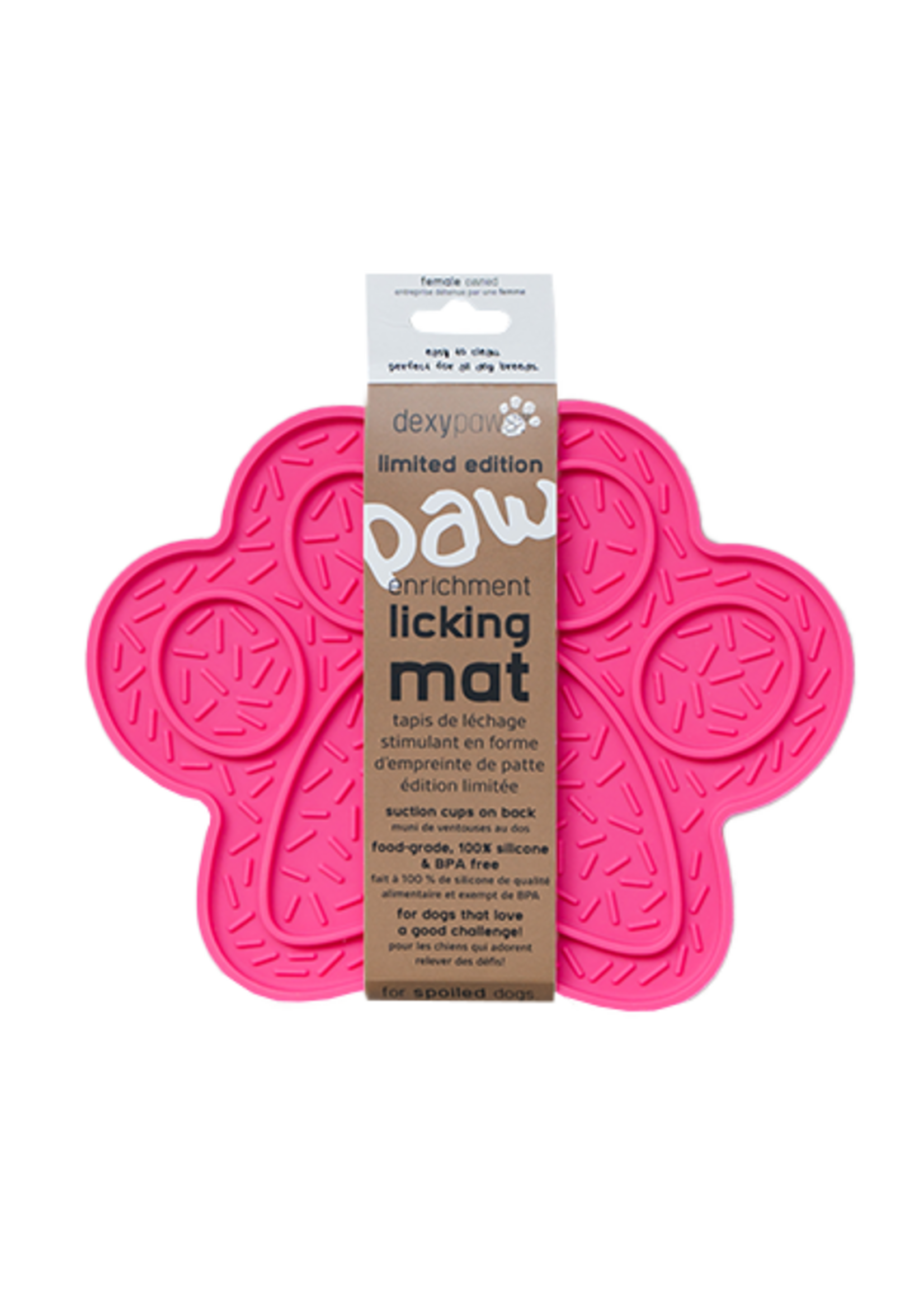 DexyPaws Dexypaws Dog Enrichment Lick Mat Paw Pink
