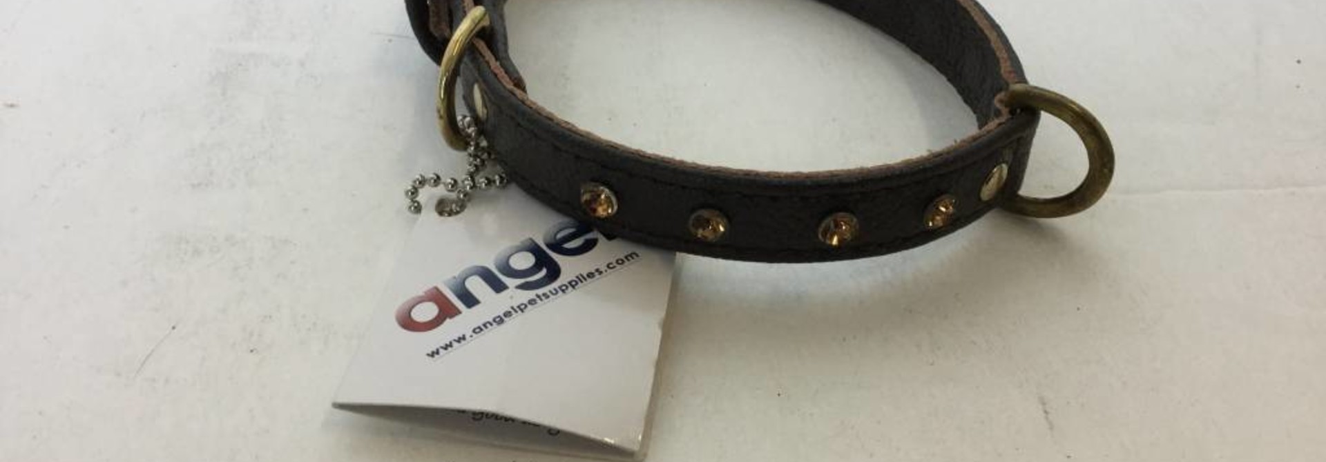 Angel Collar Brown Rhinestones 14" x 5/8"