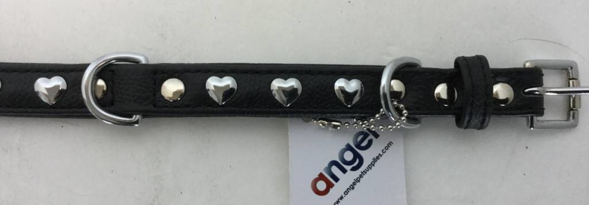 Angel Collar Hearts Black 14" x 3/4"