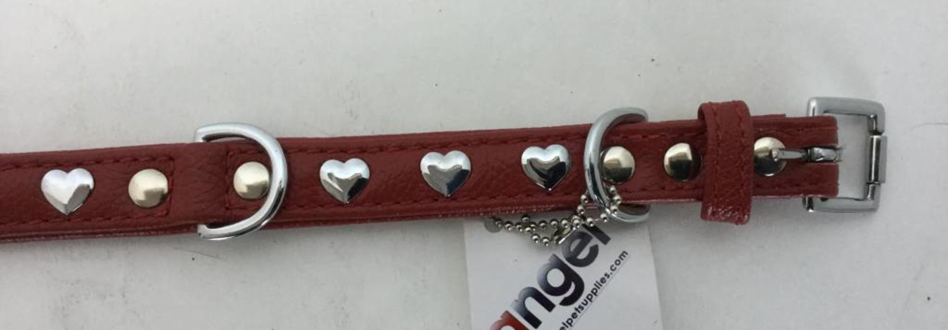 Angel Collar Hearts Red 14" x 3/4"