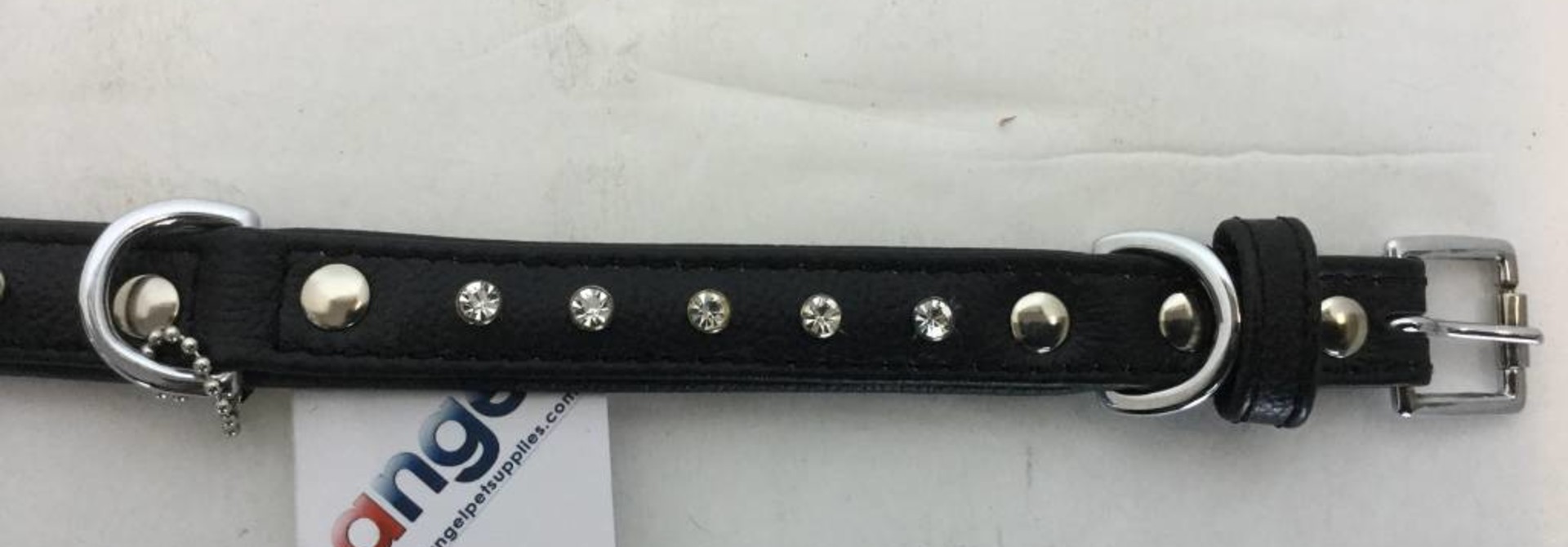 Angel Collar Black Rhinestones 18’’ x 3/4’’