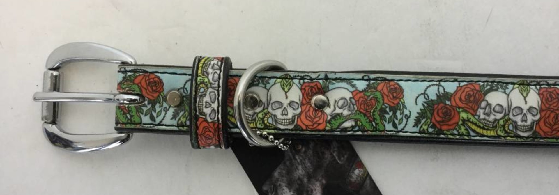 Angel Collar Skull & Rose Design 18" x 1"