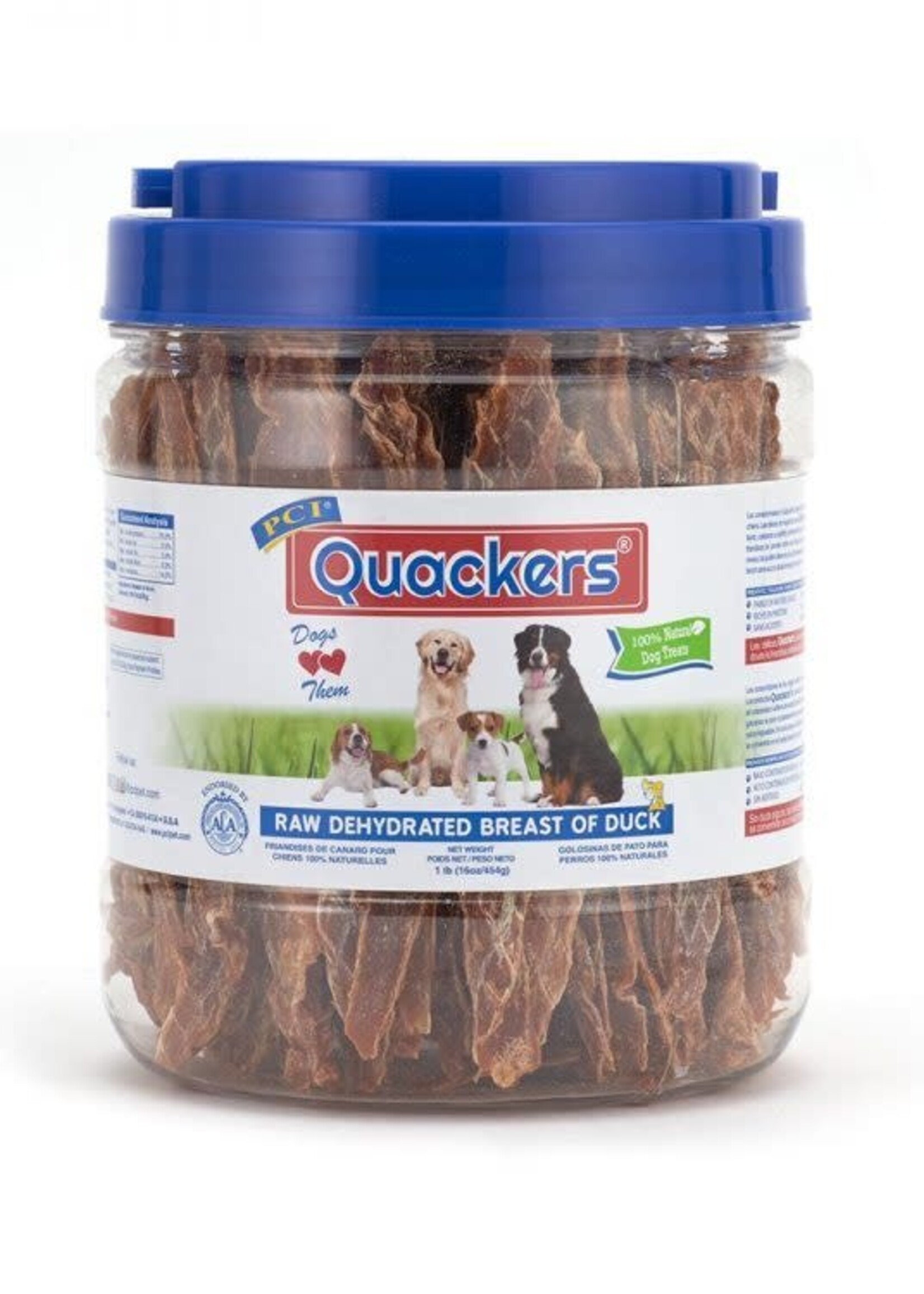Pet Center Quackers - 100% Breast of Duck Cutlets (1lb. Canister)