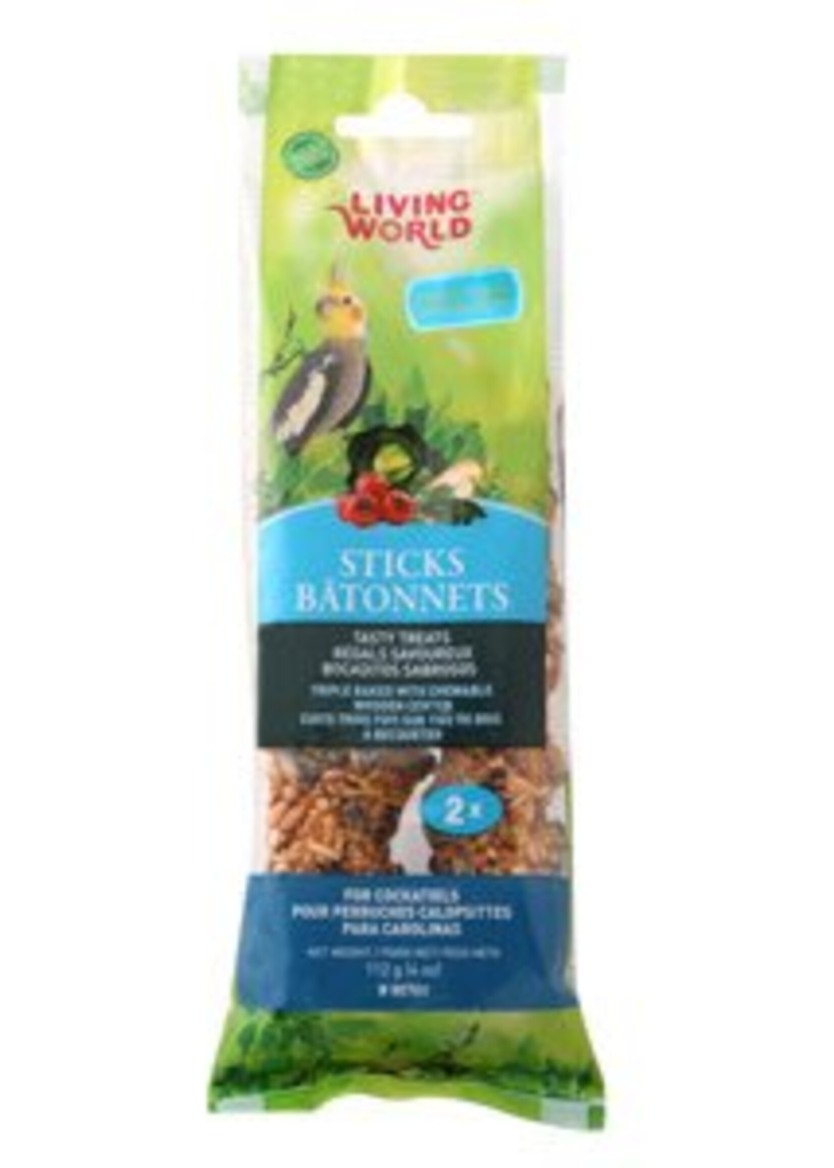 Living World Living World Cockatiel Sticks, Vegetable Flavour, 110 g (4 oz), 2 pack