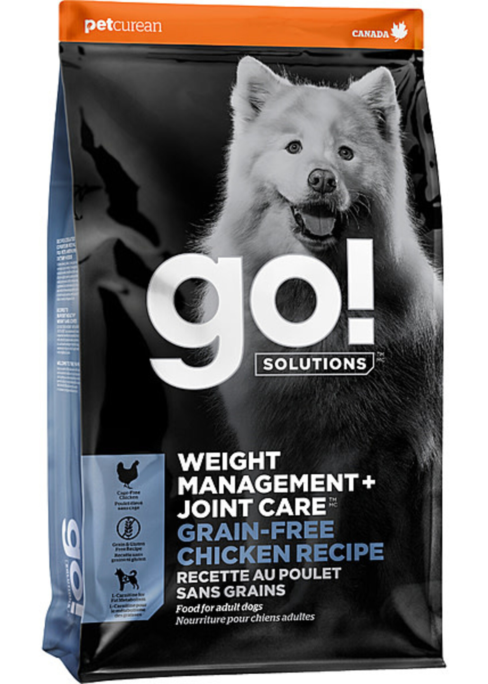 Petcurean Go! GO! Weight Mngment & Joint Care GF Chicken 22LB