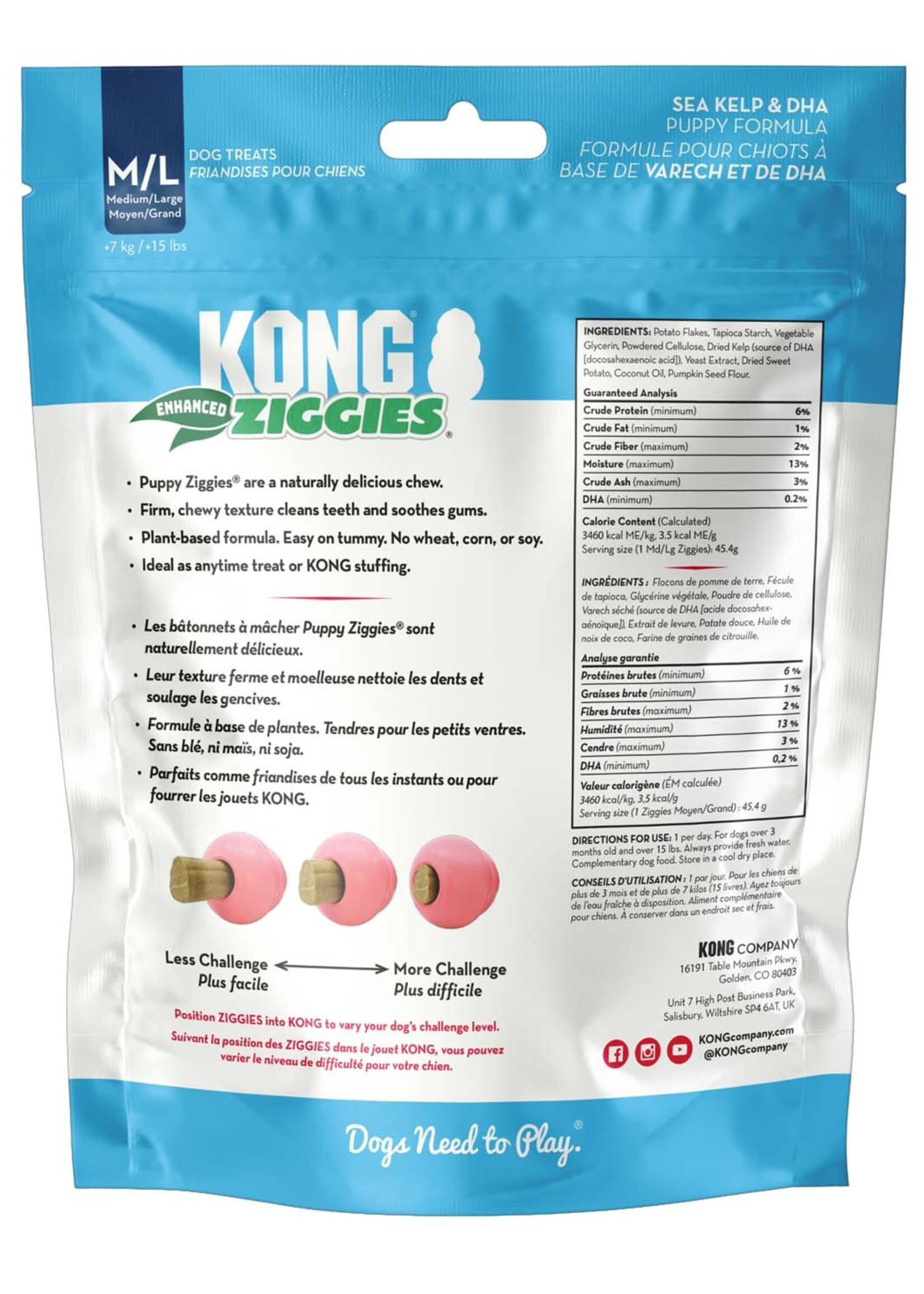 Kong Ziggies Enhanced - Puppy - 8 oz