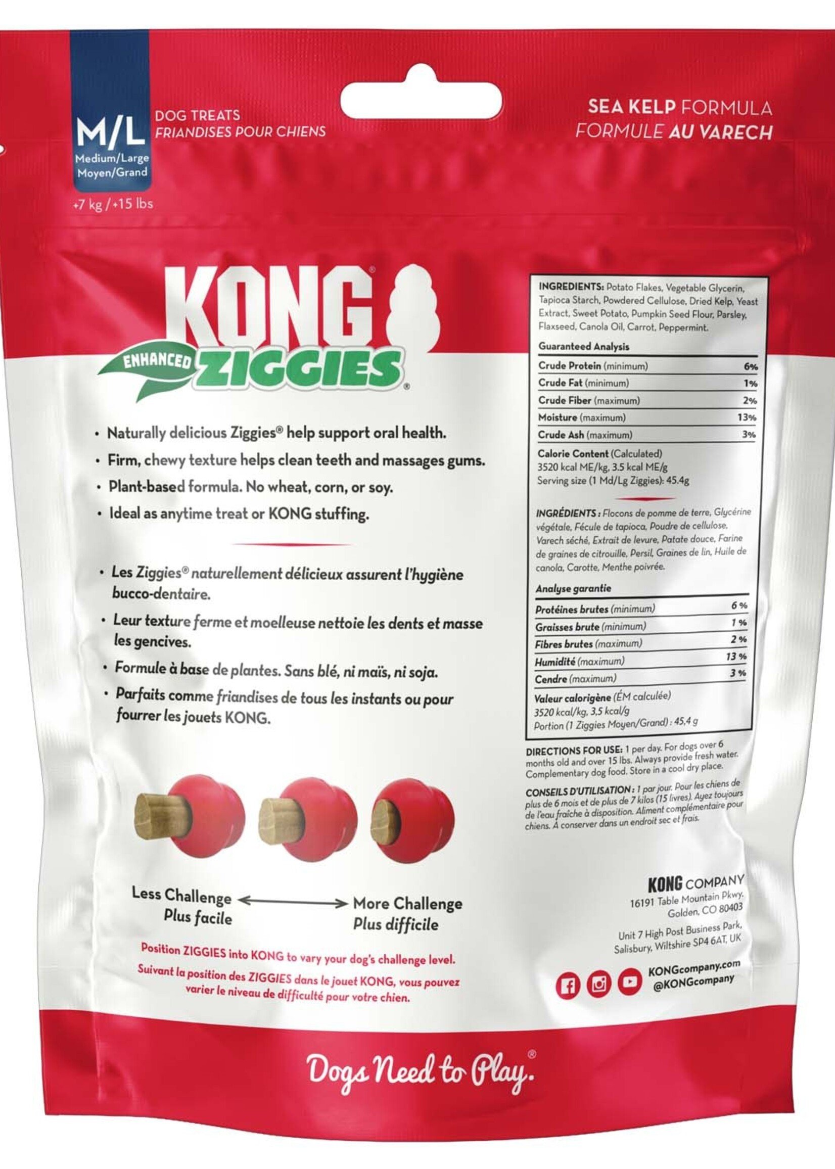 Kong Ziggies Enhanced Medium/Large  - 8OZ