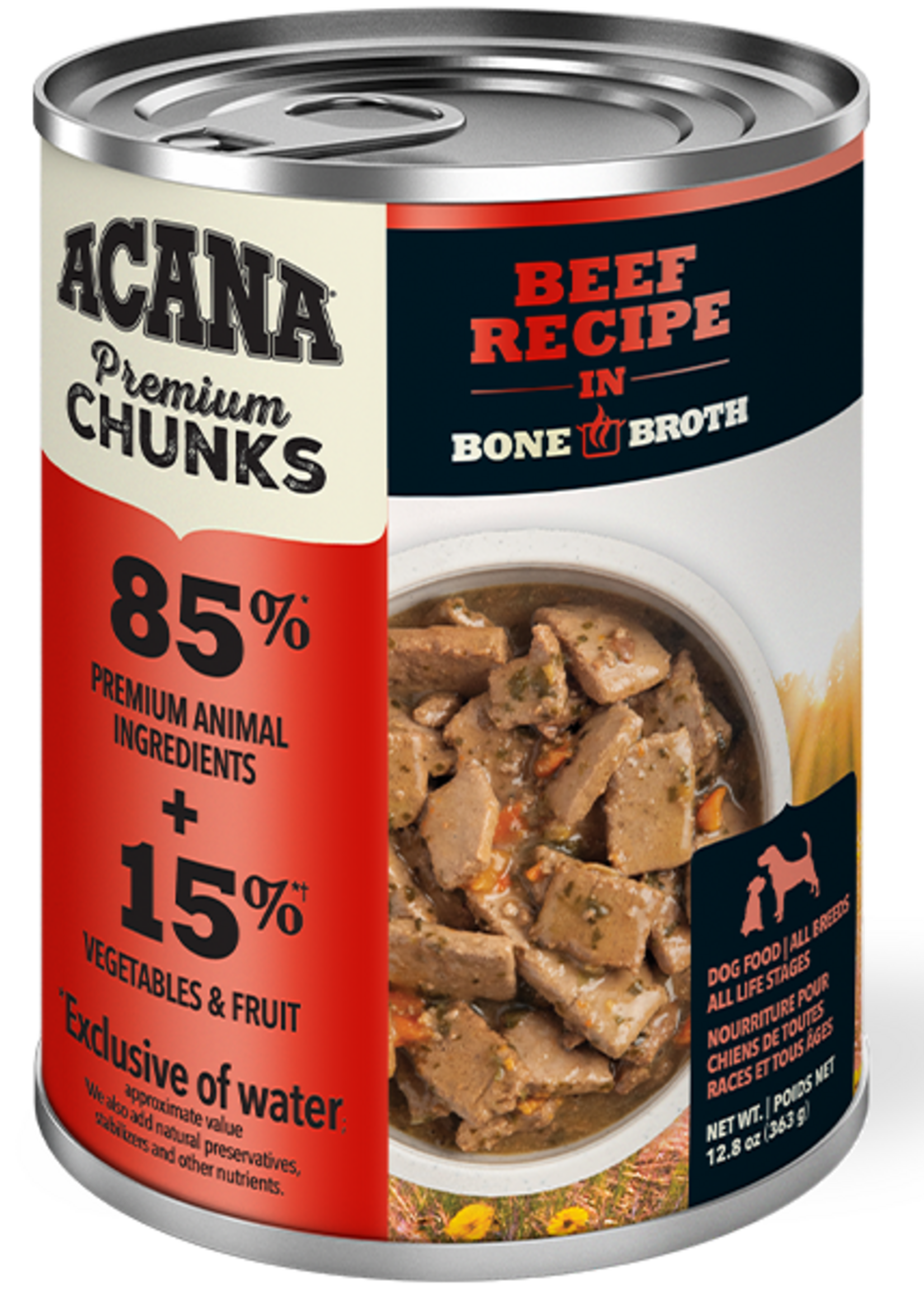 Acana Dog ACANA Dog Premium Chunks Beef in Bone Broth 363g