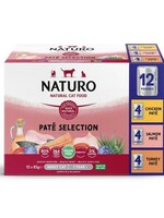 Naturo VP 4xChicken 4xSalmon 4xTurkey Pate12/85GM|Cat