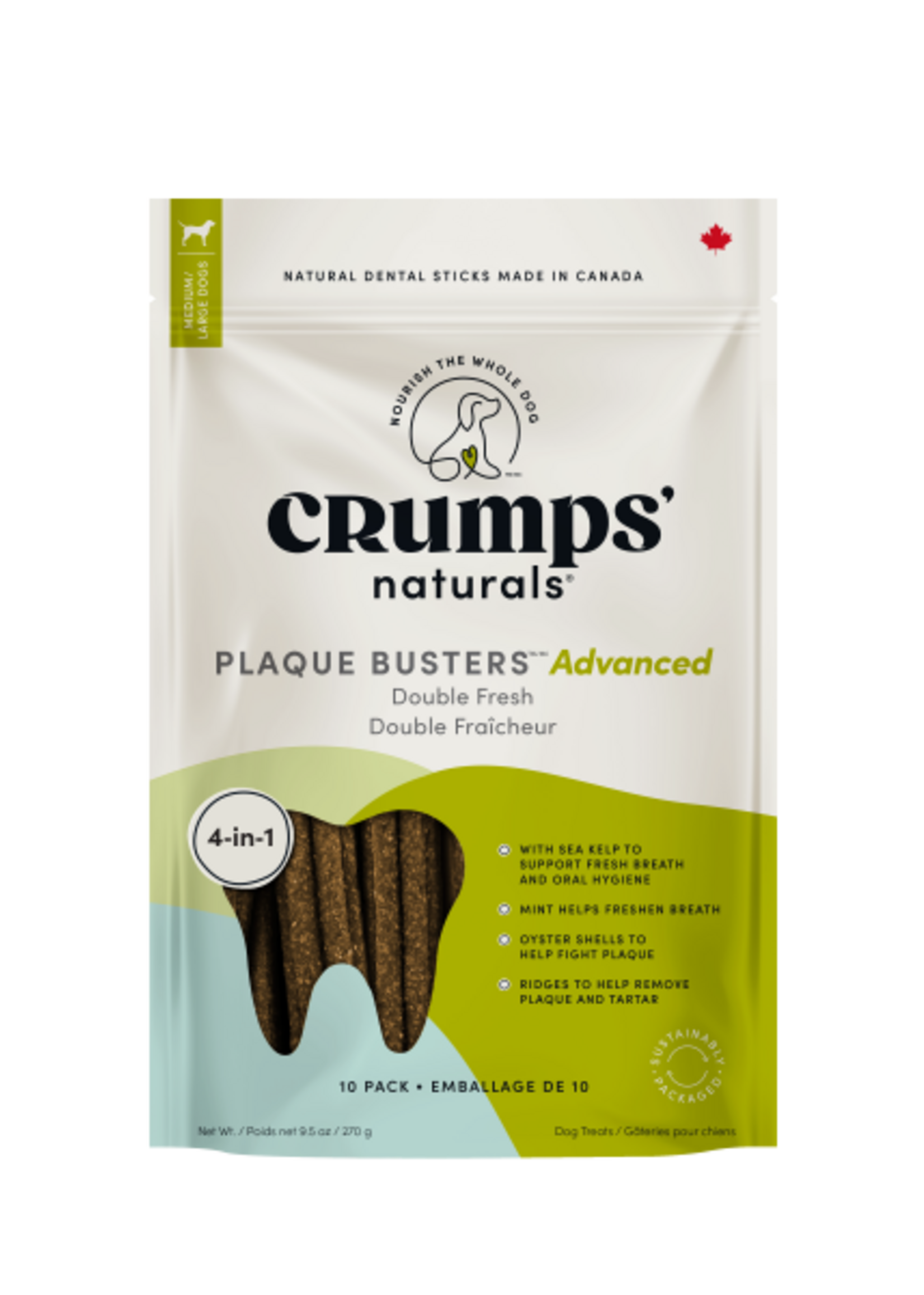 Crumps Crumps' Naturals Dog Plaque Busters Adv Dbl Fresh Kelp 270g