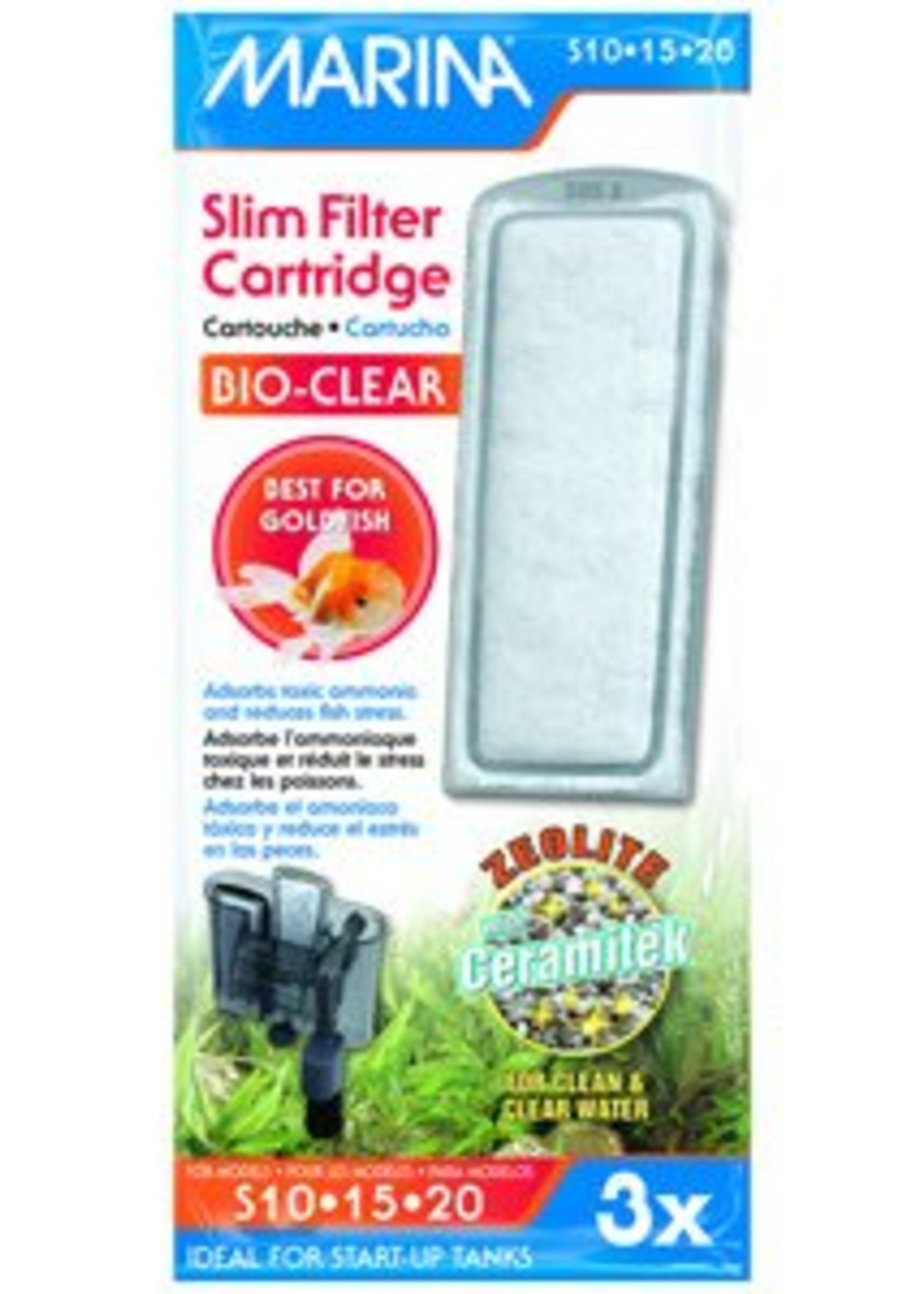 Marina Slim Filter Zeolite Plus Ceramic Cartridge, 3-pk
