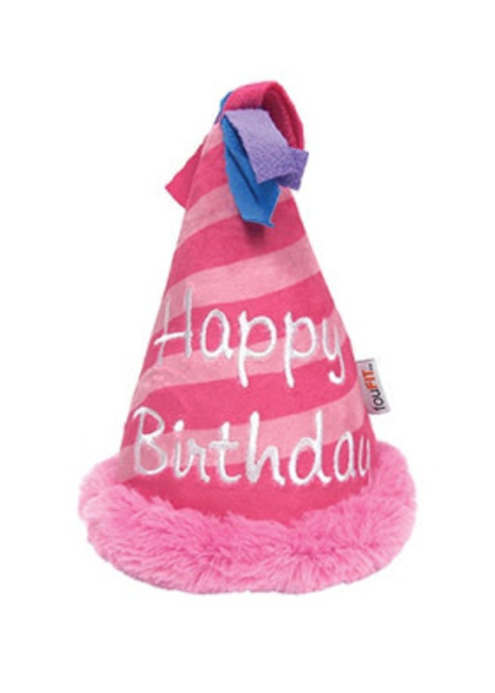 FouFou Brands FOUFOU Plush Crinkle Birthday Hat Pink