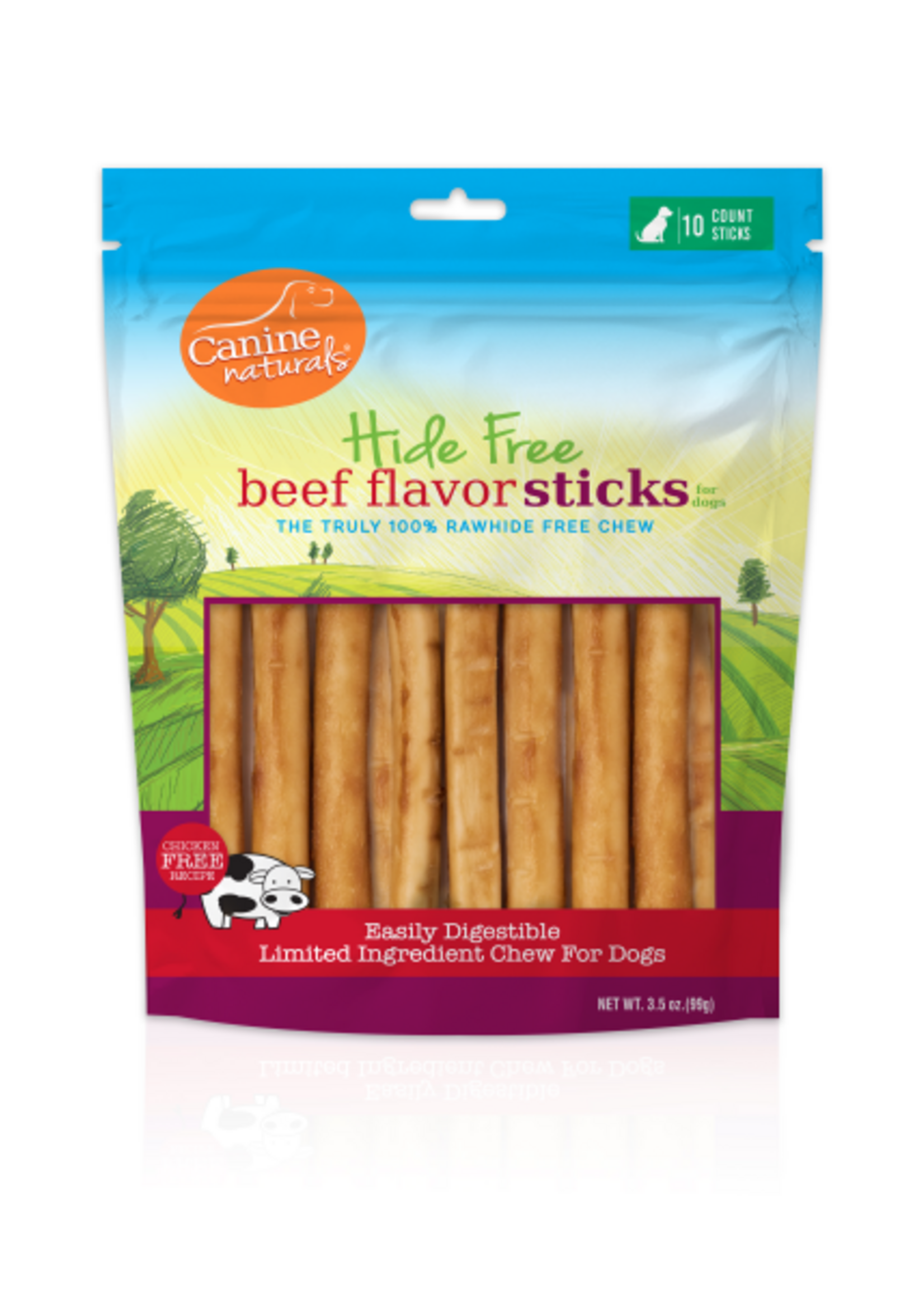 Canine Naturals Canine Naturals Hide-Free Beef Sticks 5" 10 Pk