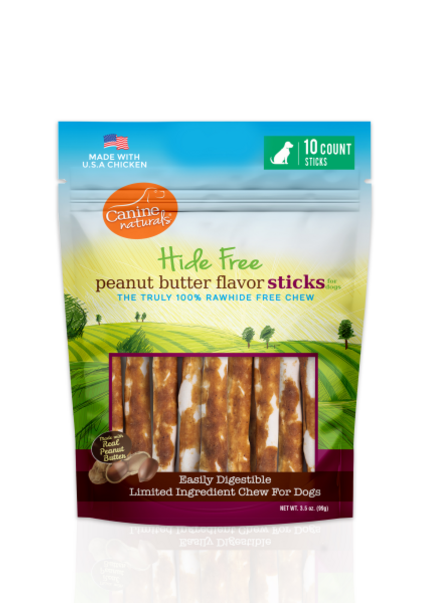 Canine Naturals Canine Naturals Hide-Free PntButter Sticks 5" 10 Pk