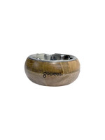 Goo-eez Round Mango Wood Stainless Steel Bowl - Medium