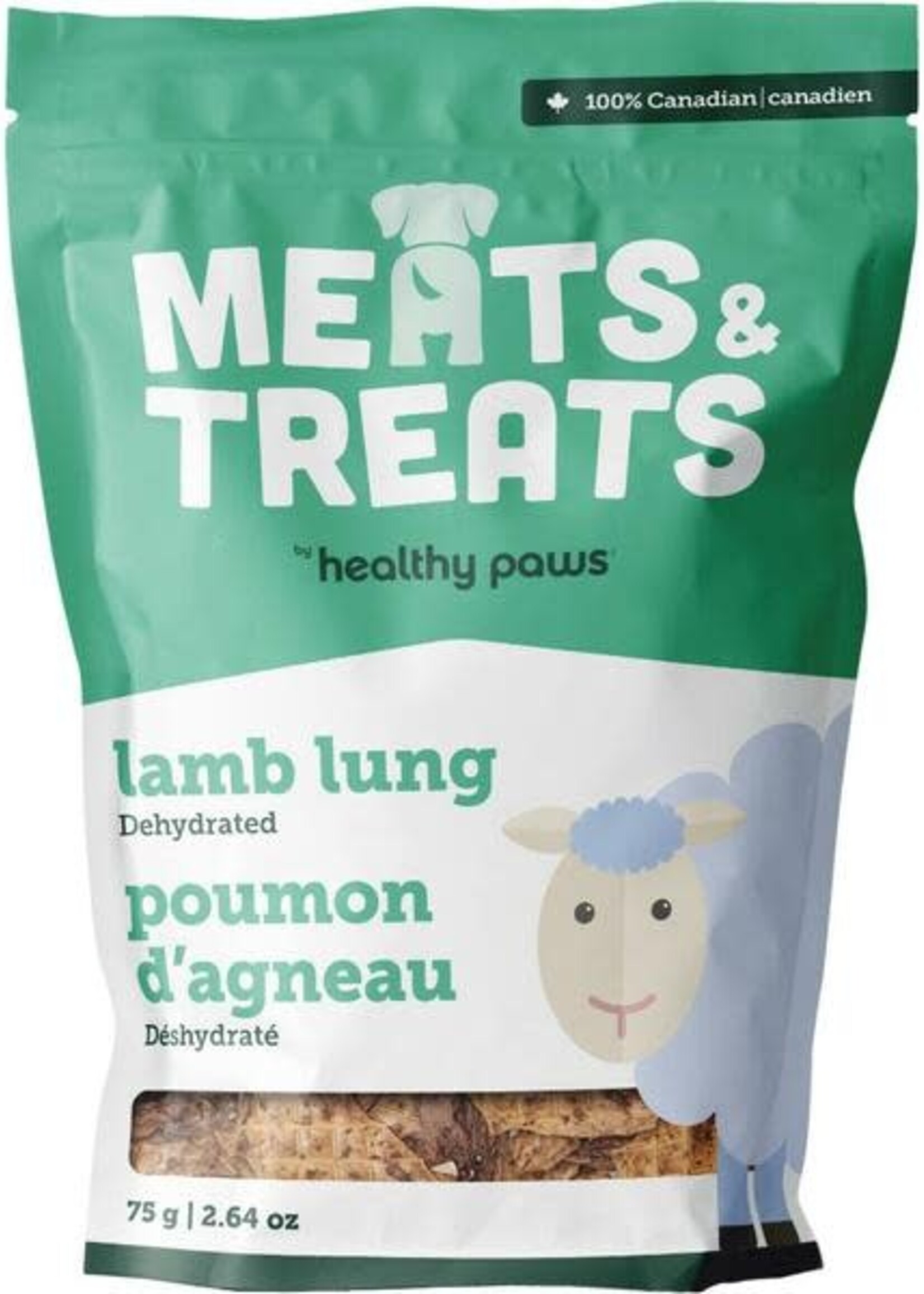 Healthy Paws Meats & Treats - Dehydrated Lamb Lung 75GM