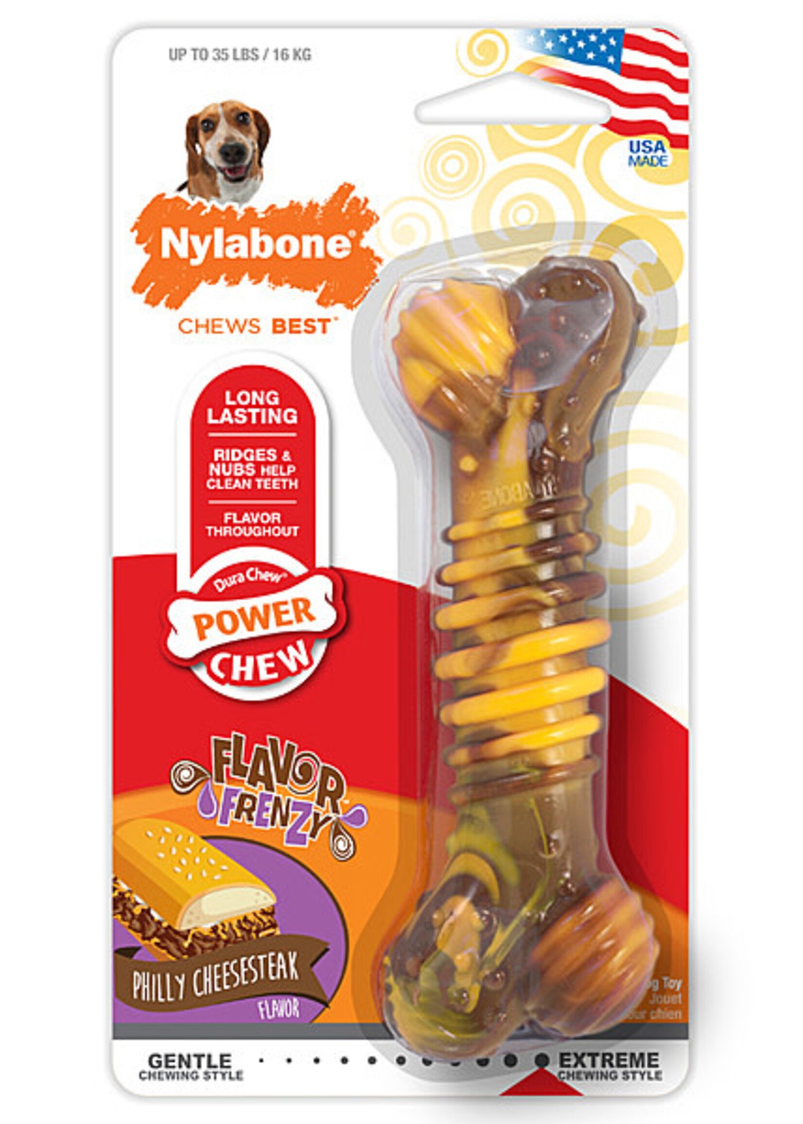 Nylabone Dura Chew Texture Bone Cheesesteak Wolf