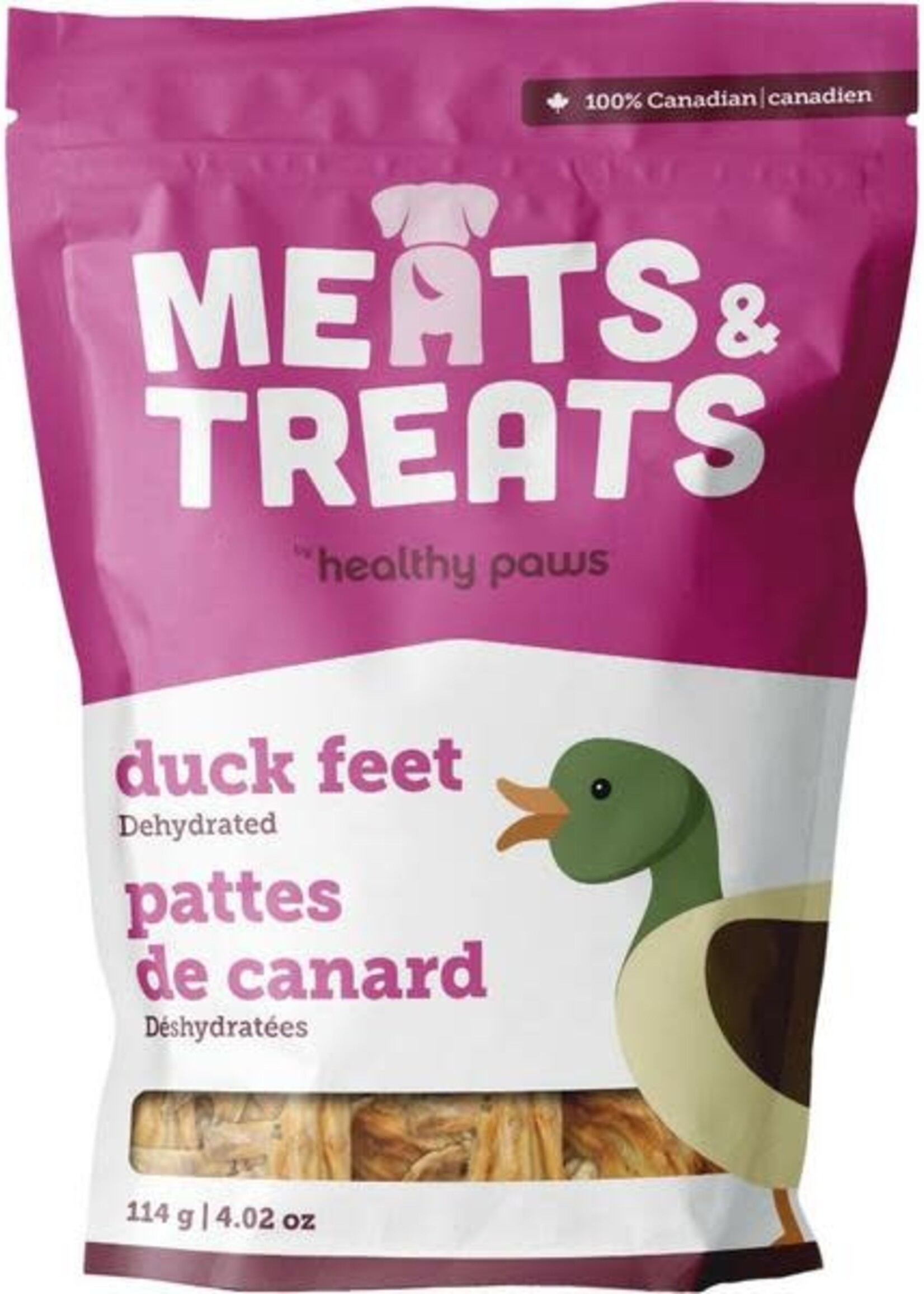 Healthy Paws Meats & Treats - Dehydrated Duck Feet 125GM