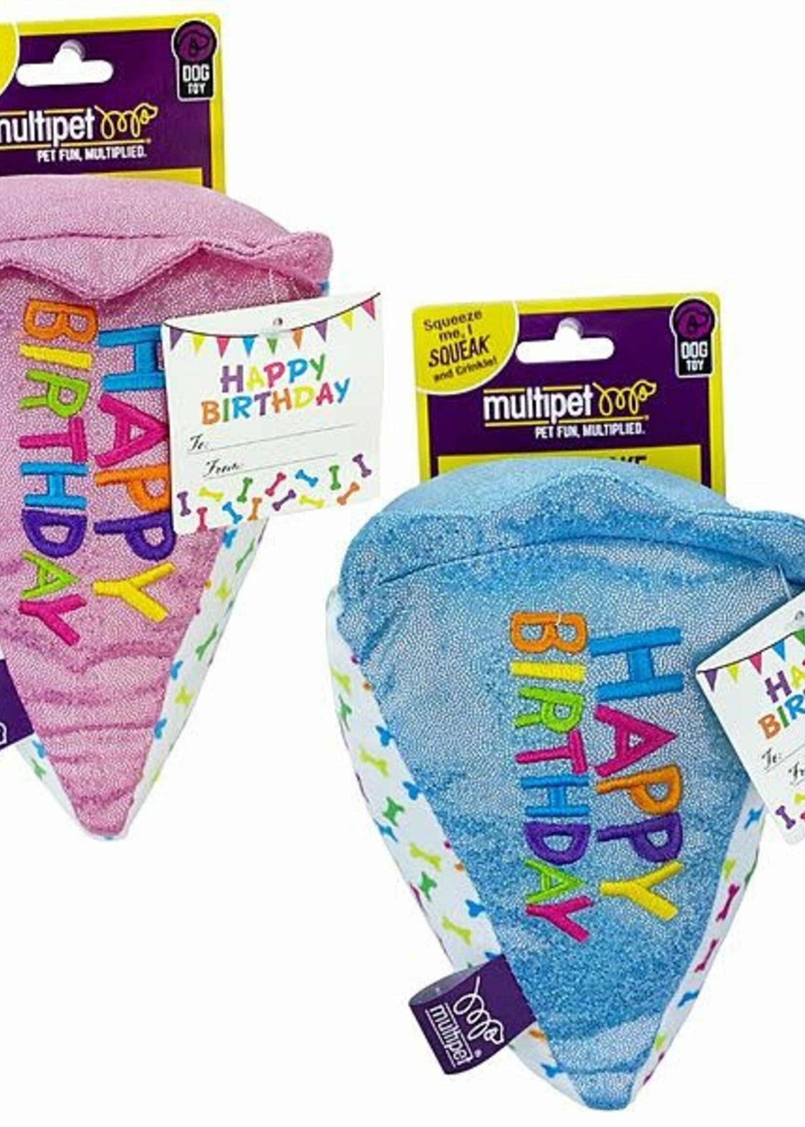 Multipet Products Birthday Cake Slice 6" Assorted Colors