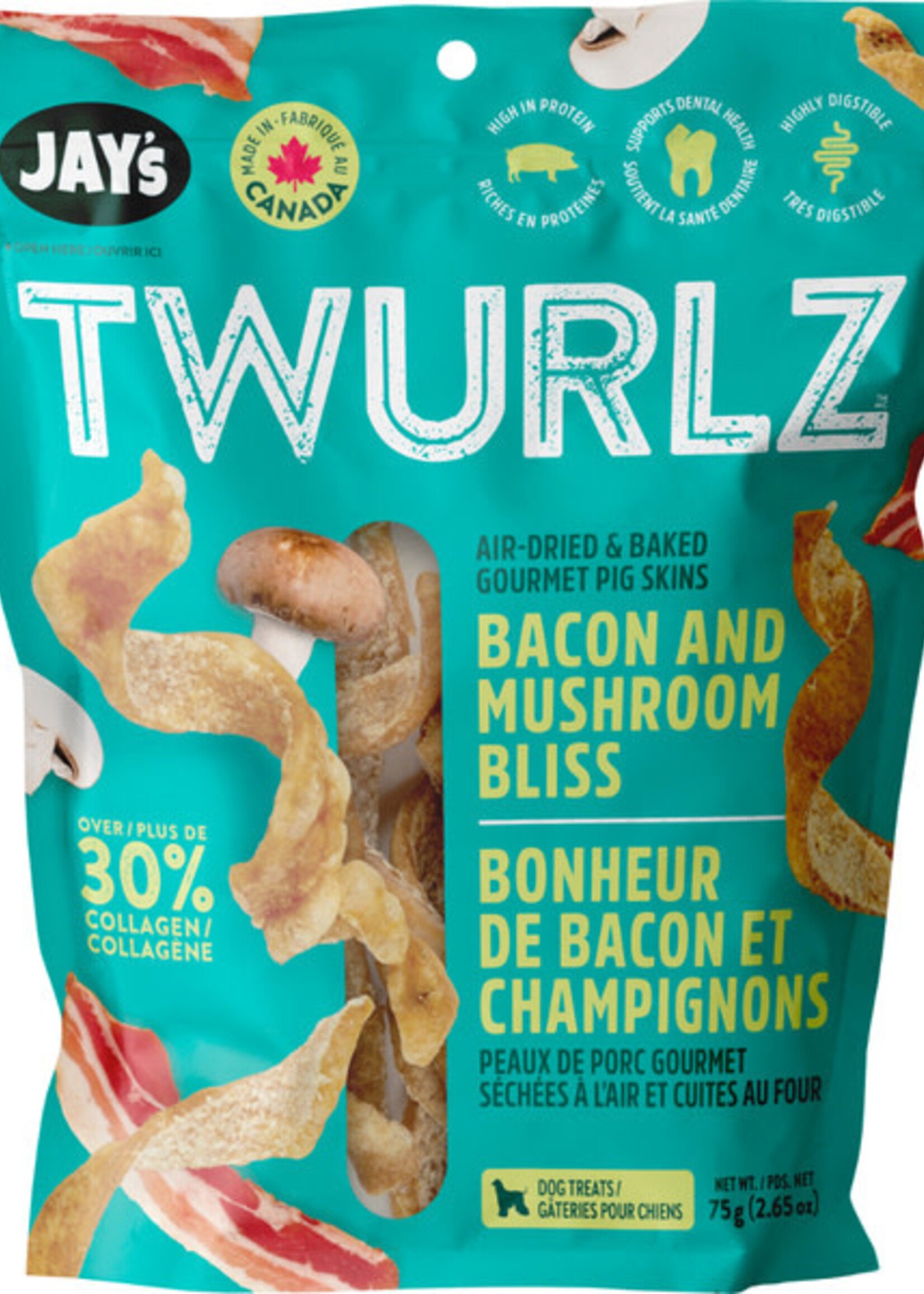 Jay's Twurlz Bacon Mushroom 75GM