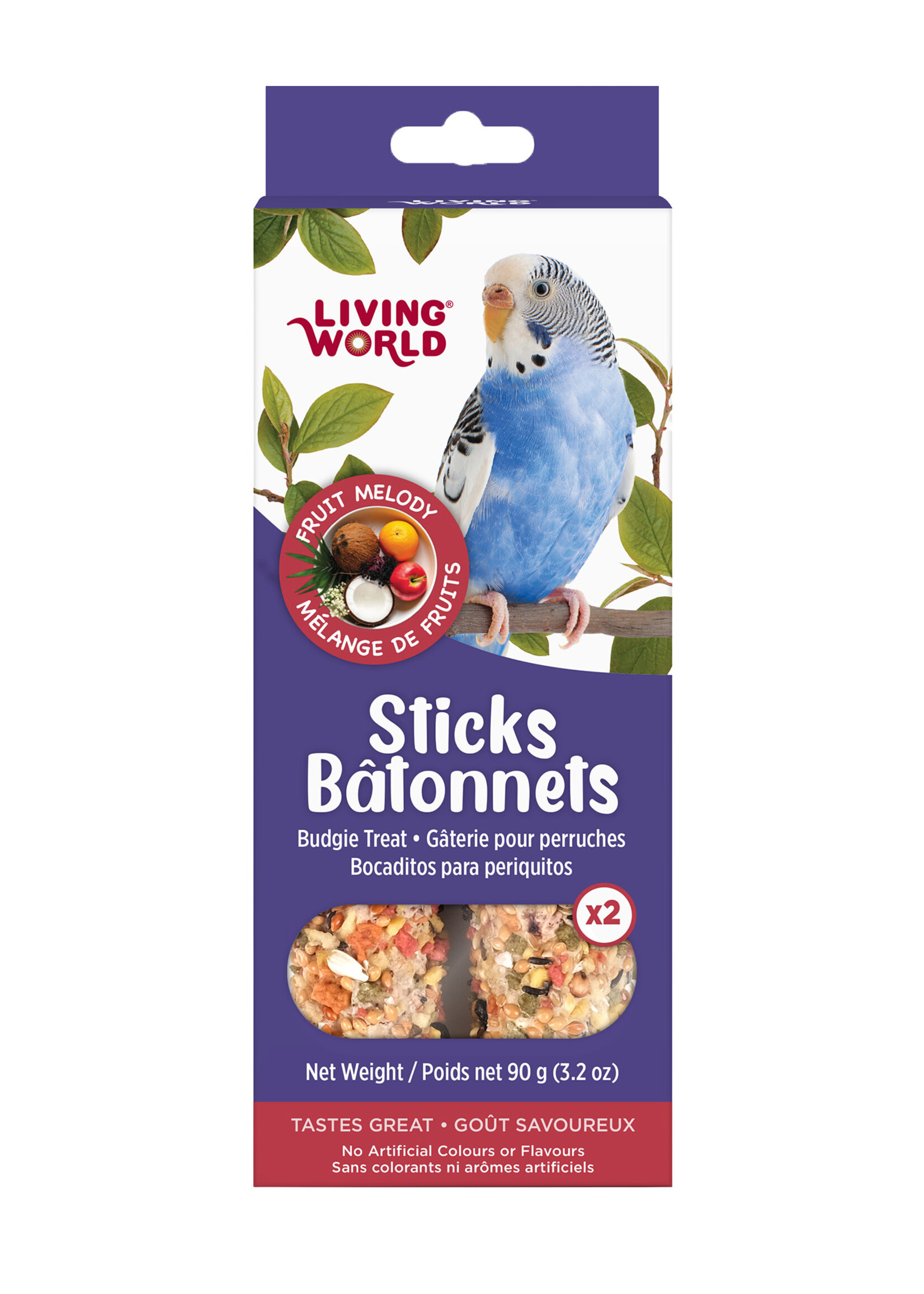 Living World LW Sticks - Budgie Treat - Fruit Melody - 2 pieces - 90 g (3.2 oz)