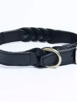 Angel Leather Braided Collar (Black) 28" X 1.5"