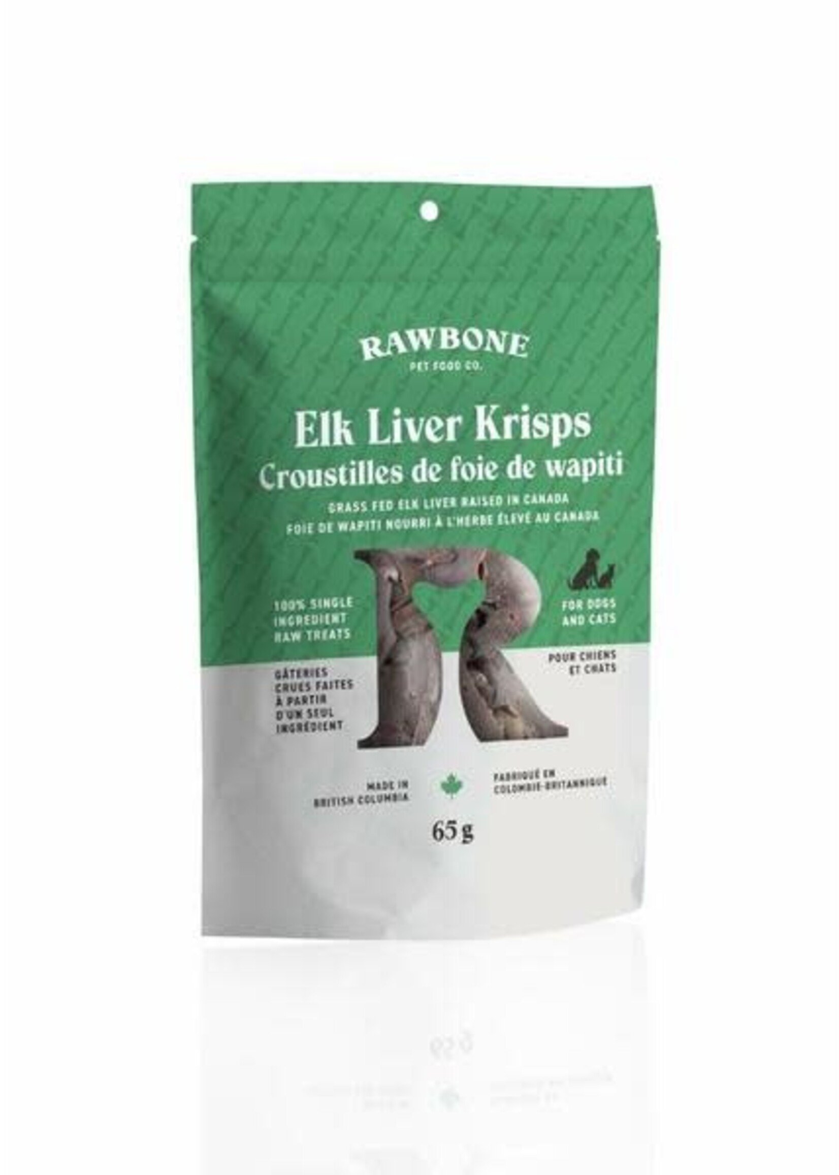 Rawbone Grass Fed Elk Liver Krisps 65GM