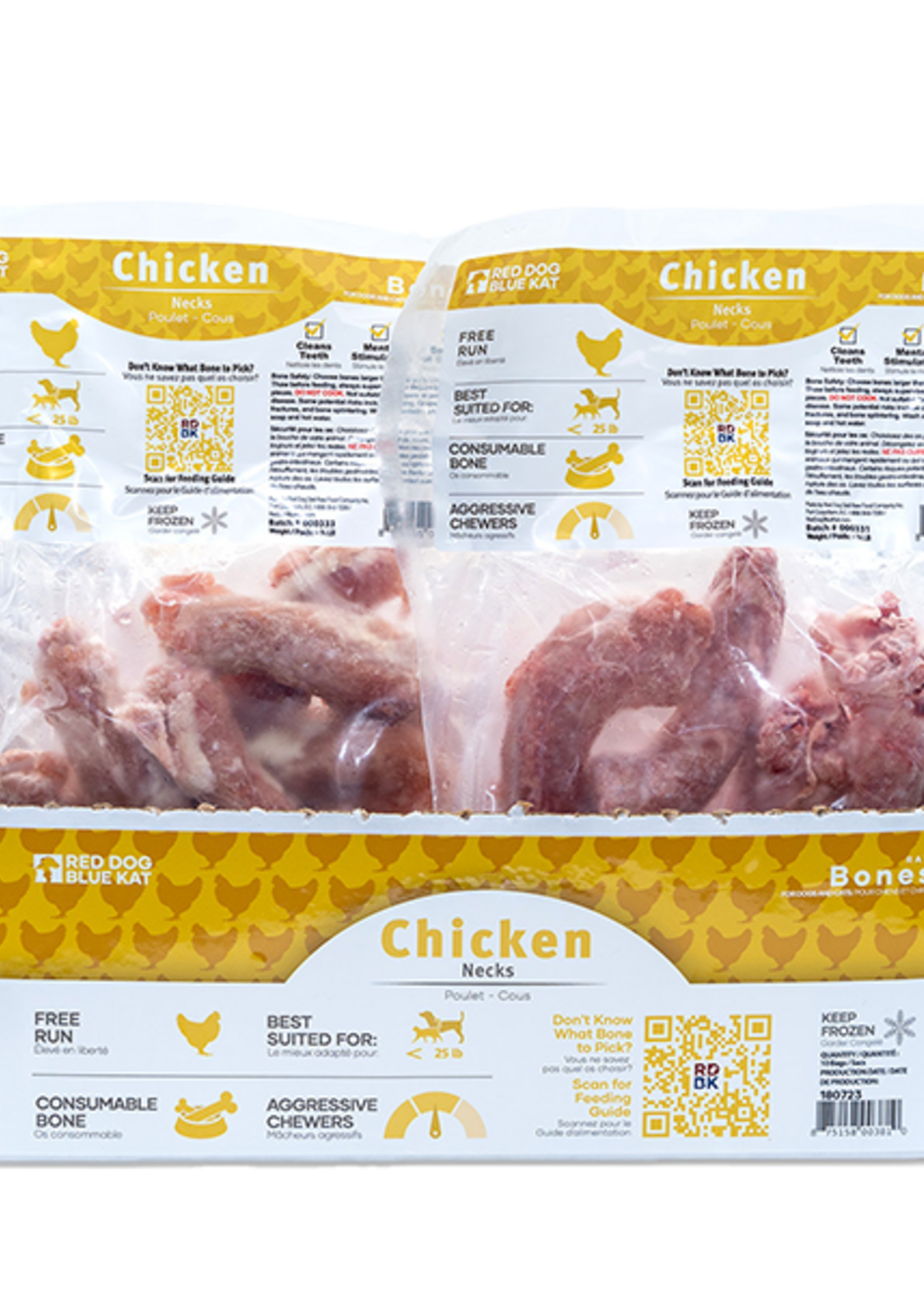 Red Dog Blue Kat Red Dog Blue Kat Dog/Cat Raw Bones Chicken Necks 0.75 lb