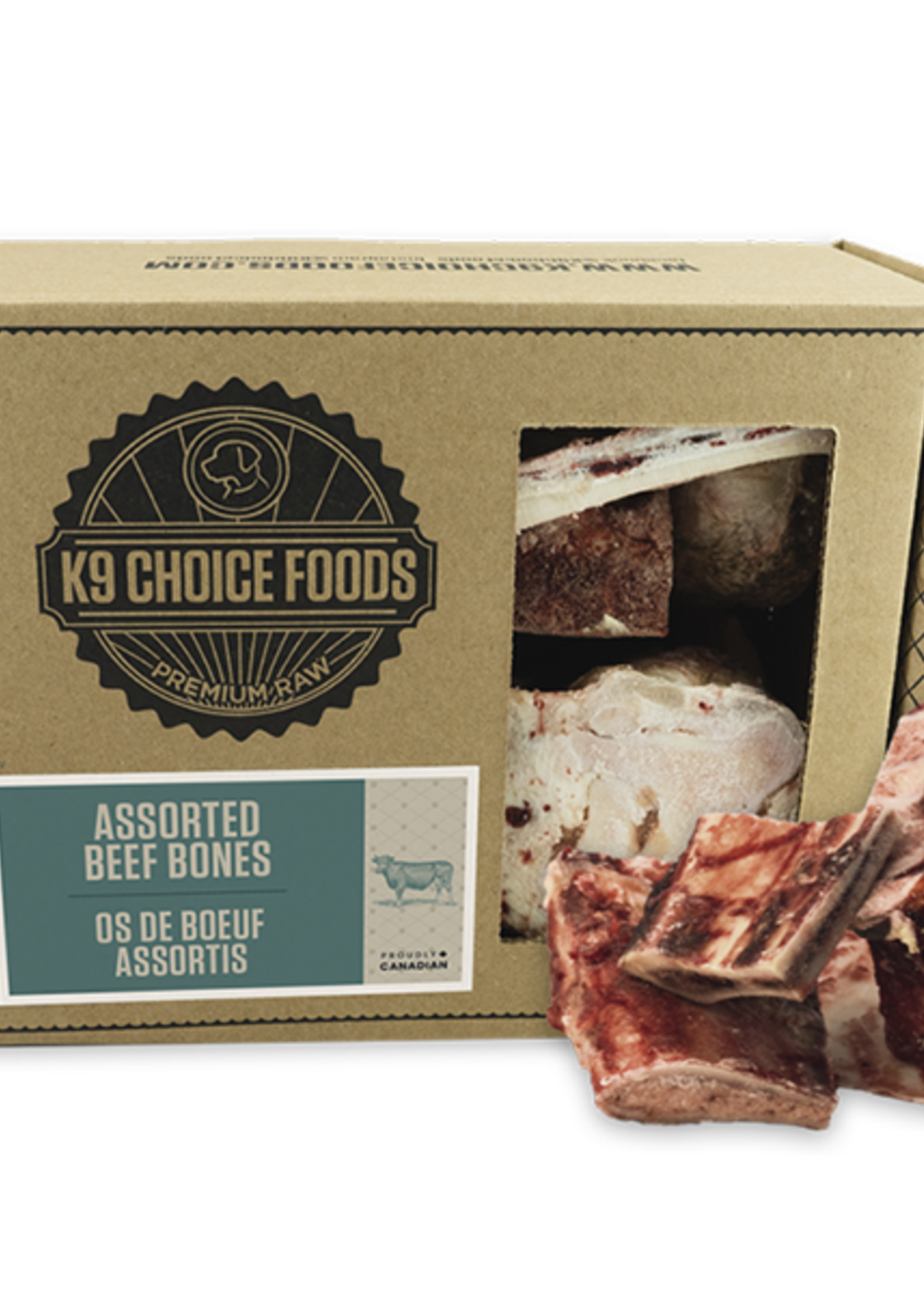 K9 Choice K9 Choice - Frozen  Assorted Beef Bones (12lb)