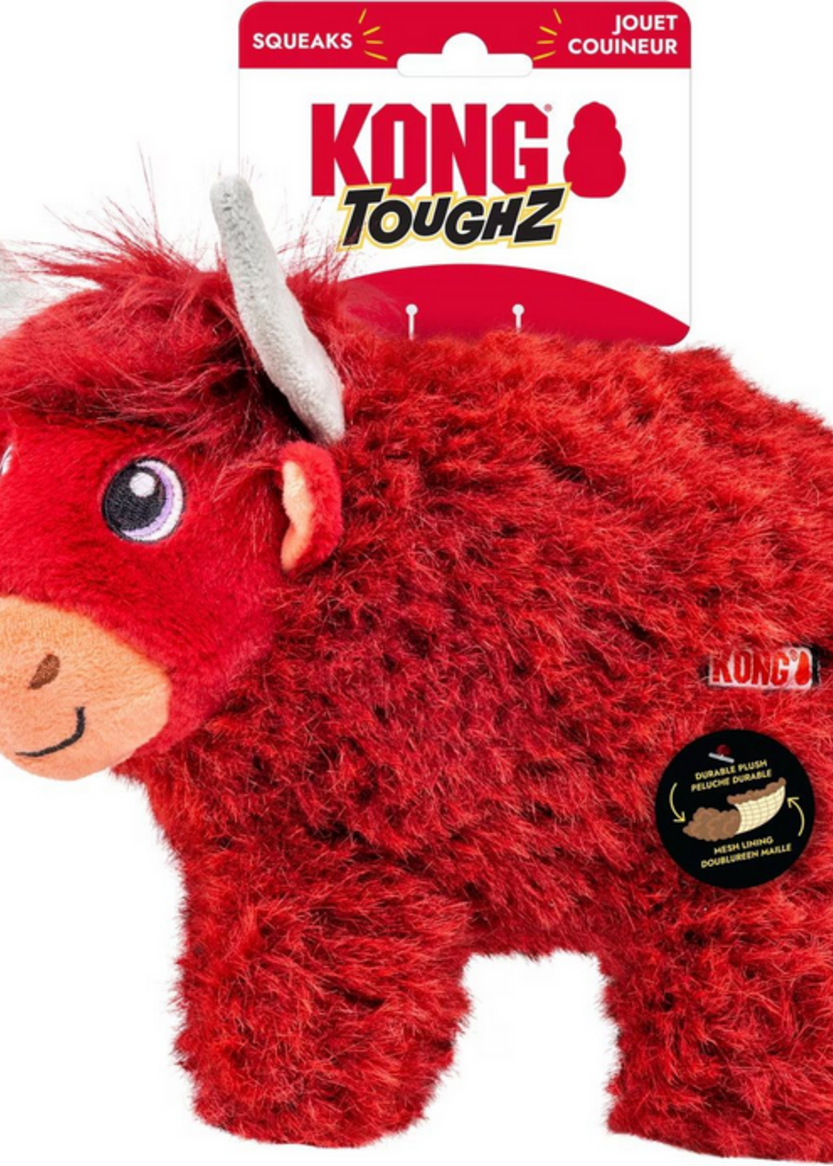Kong Products KONG - Toughz Highland Cow Squeaky Plush Dog Toy