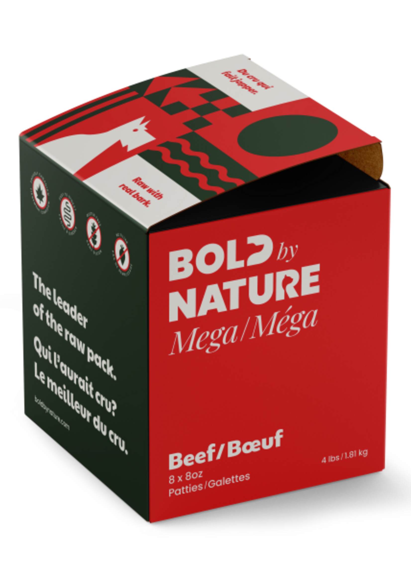 Bold by Nature Bold by Nature Dog Mega Beef Patties 4 lb
