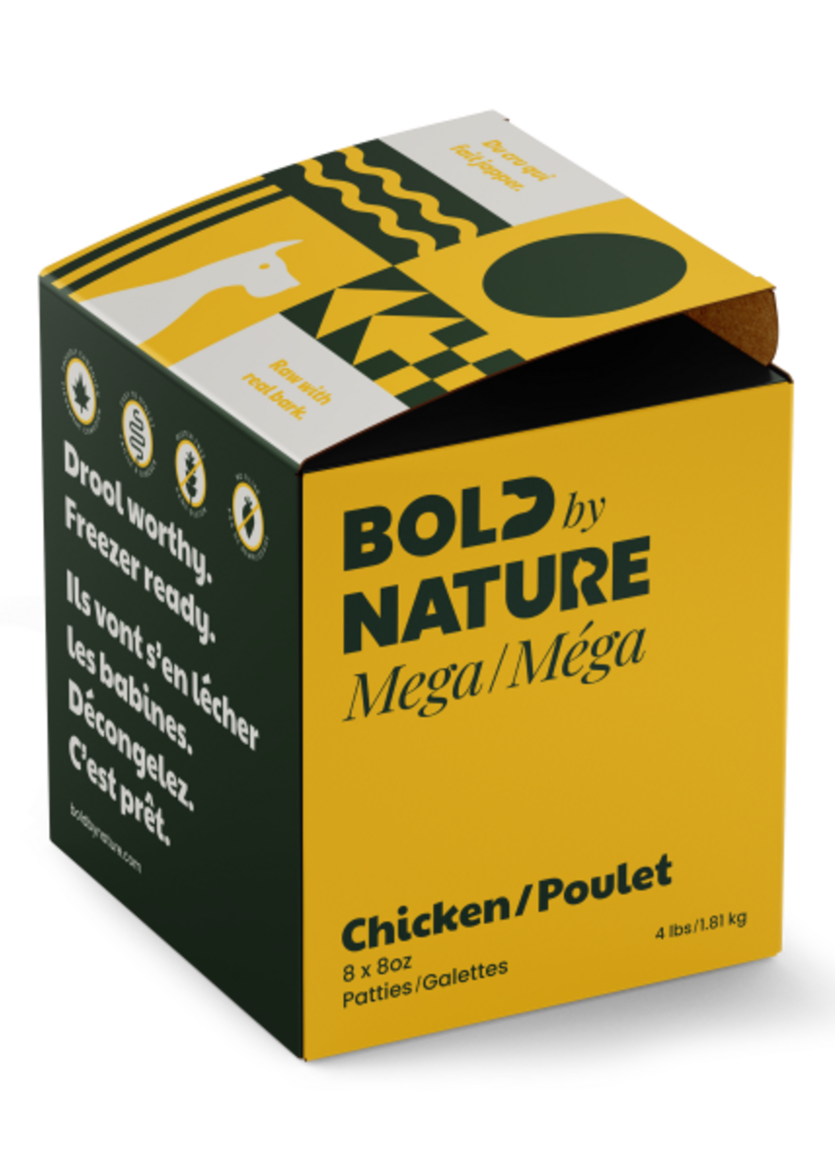 Bold by Nature Bold by Nature Dog Mega Chicken Patties 4 lb