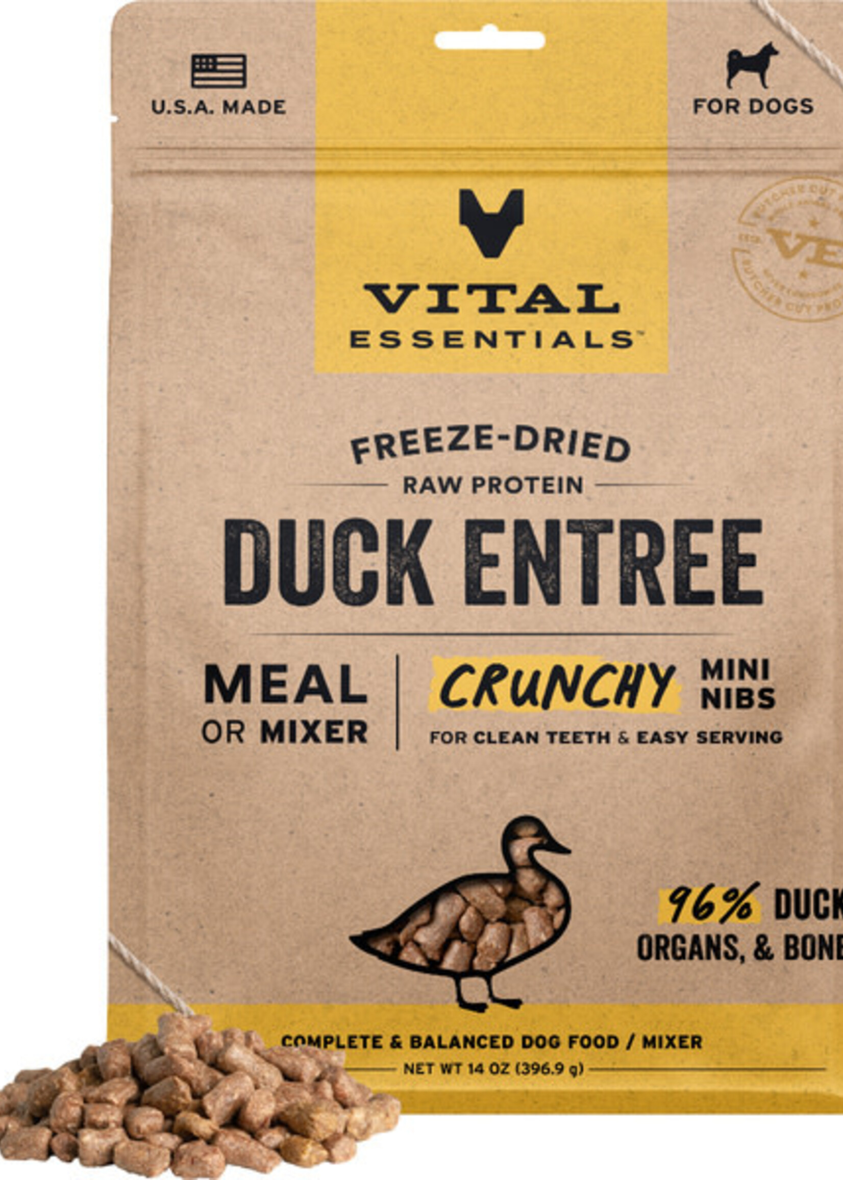 Vital Essentials FD Protein Mix-In Mini Nibs Duck 14OZ