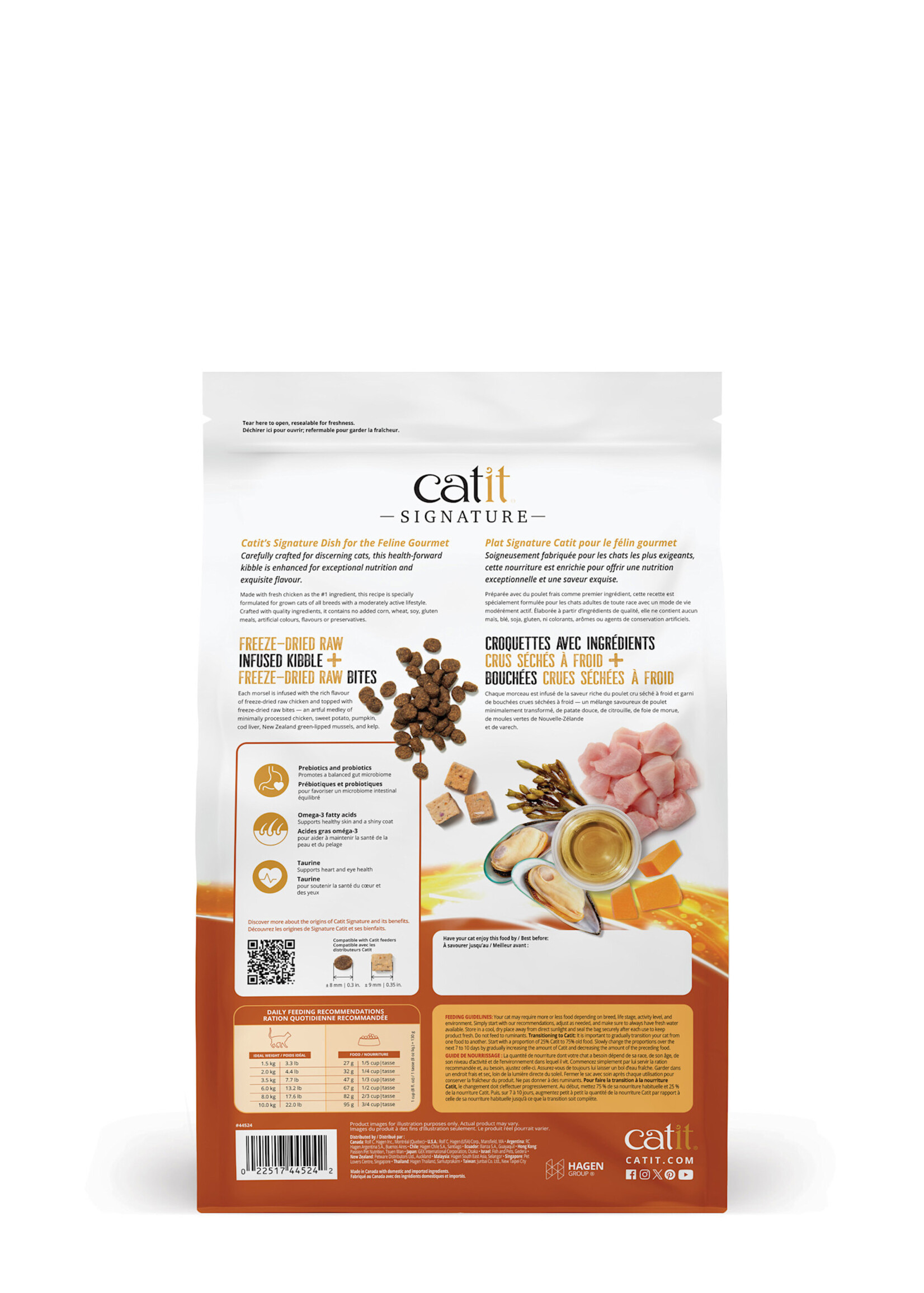 CatIt Catit Signature - Freeze-Dried Raw Nutrition for Adults - Chicken Recipe - 1.8 kg (4 lb)