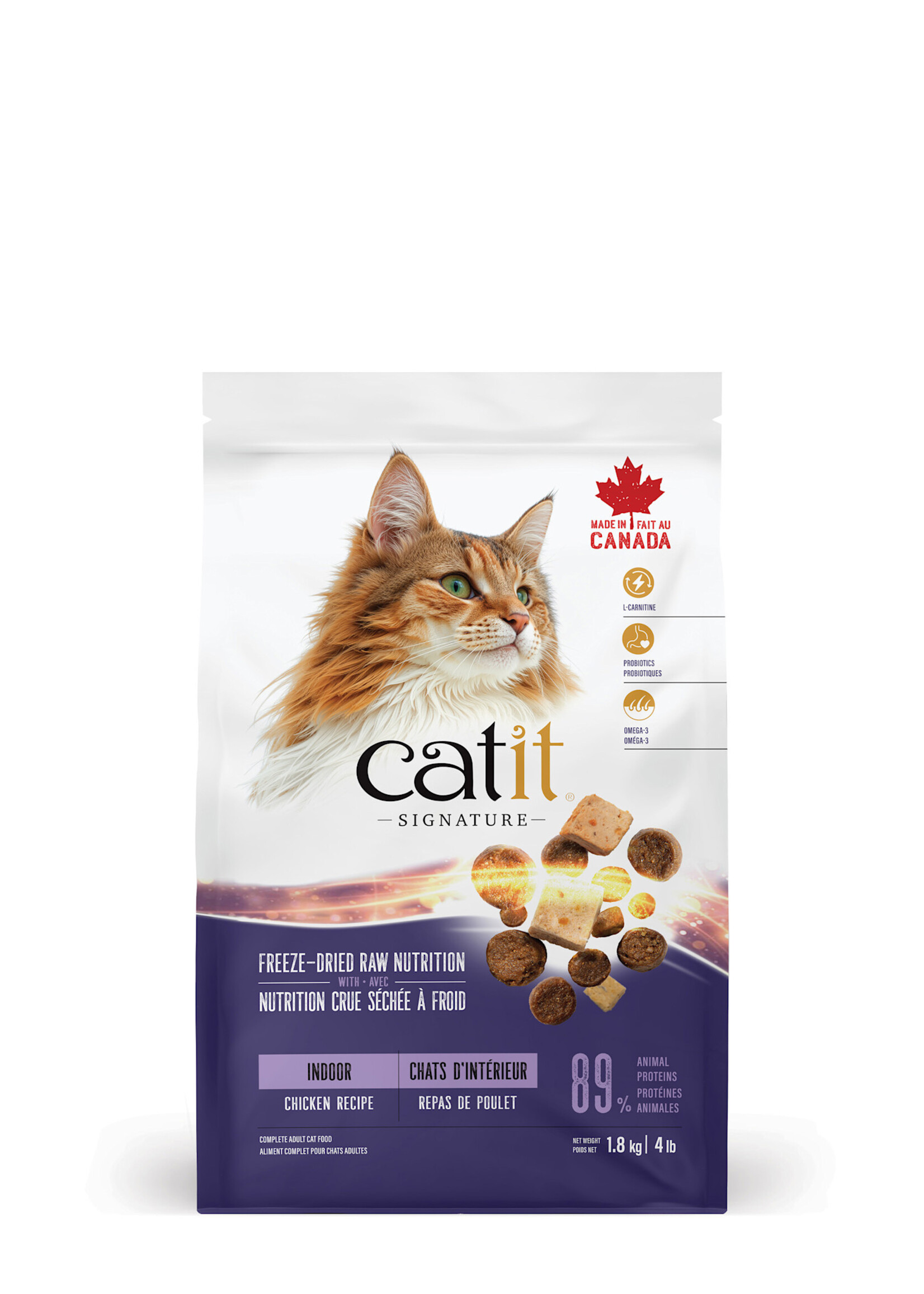 CatIt Catit Signature - Freeze-Dried Raw Nutrition for Indoor Cats - Chicken Recipe - 1.8 kg (4 lb)