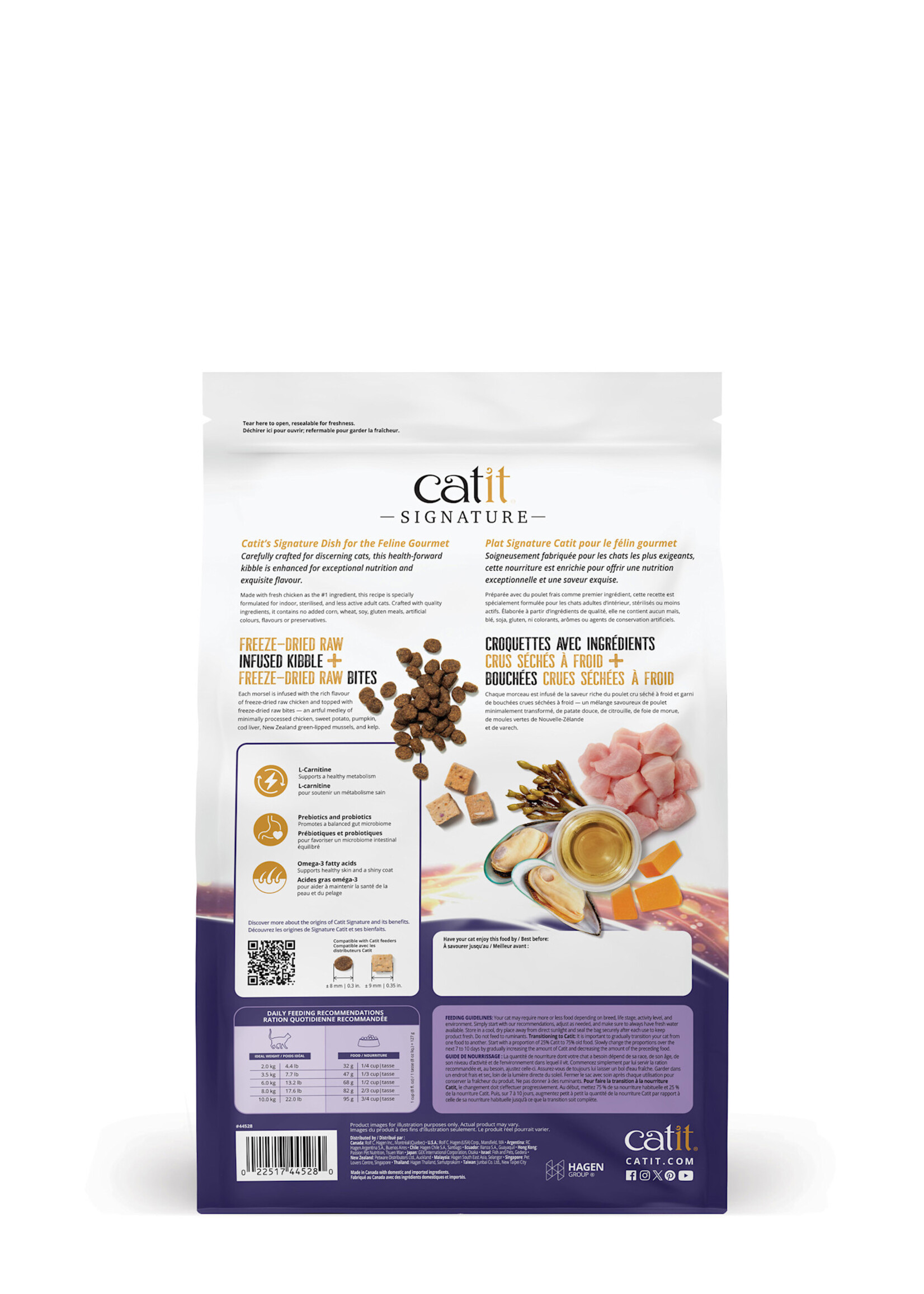 CatIt Catit Signature - Freeze-Dried Raw Nutrition for Indoor Cats - Chicken Recipe - 1.8 kg (4 lb)