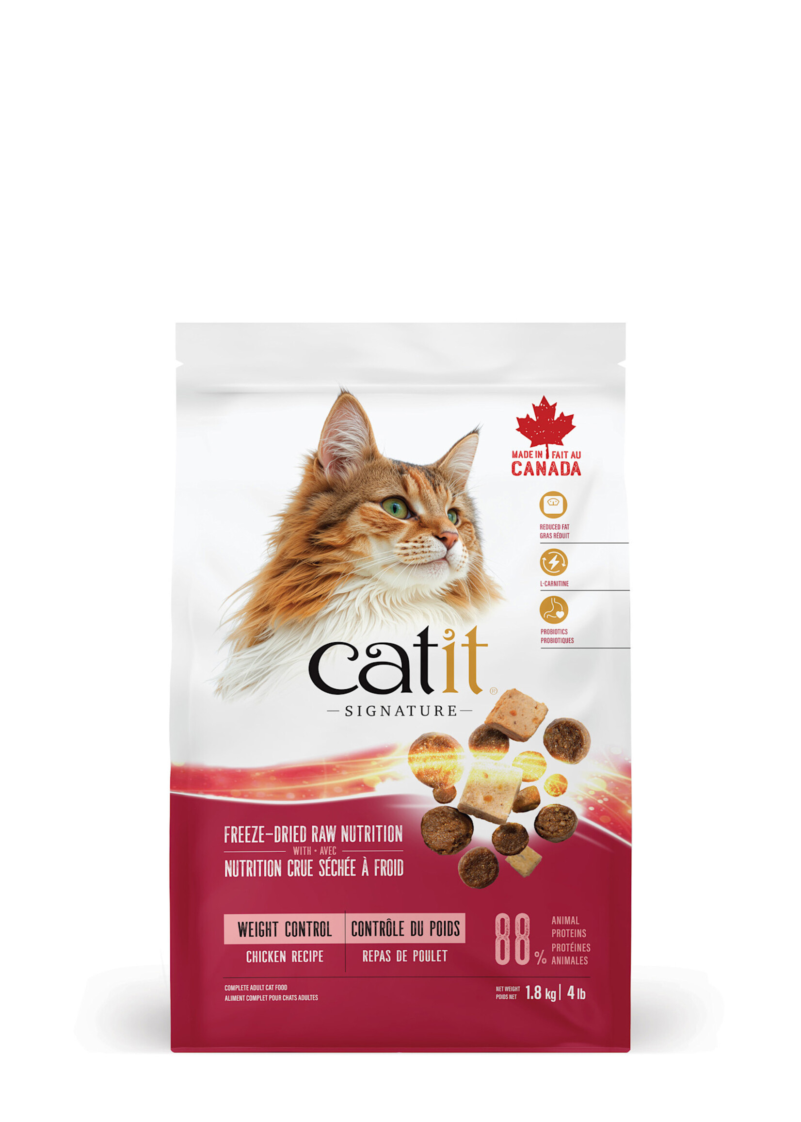 CatIt Catit Signature - Freeze-Dried Raw Nutrition - Weight Control - Chicken Recipe - 1.8 kg (4 lb)
