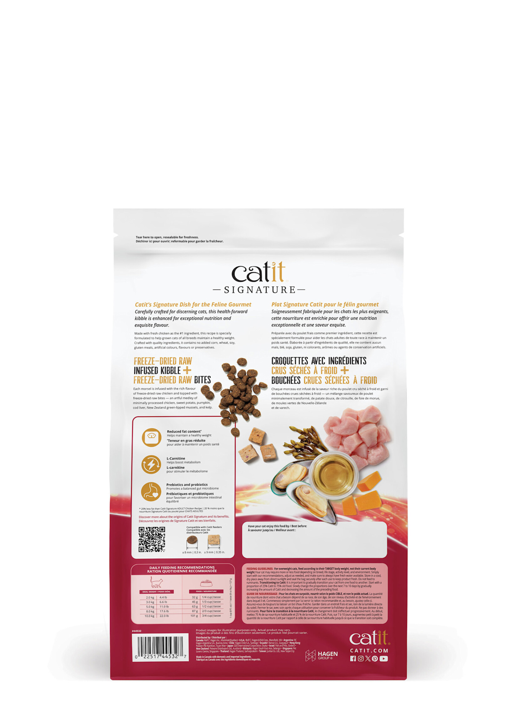 CatIt Catit Signature - Freeze-Dried Raw Nutrition - Weight Control - Chicken Recipe - 1.8 kg (4 lb)