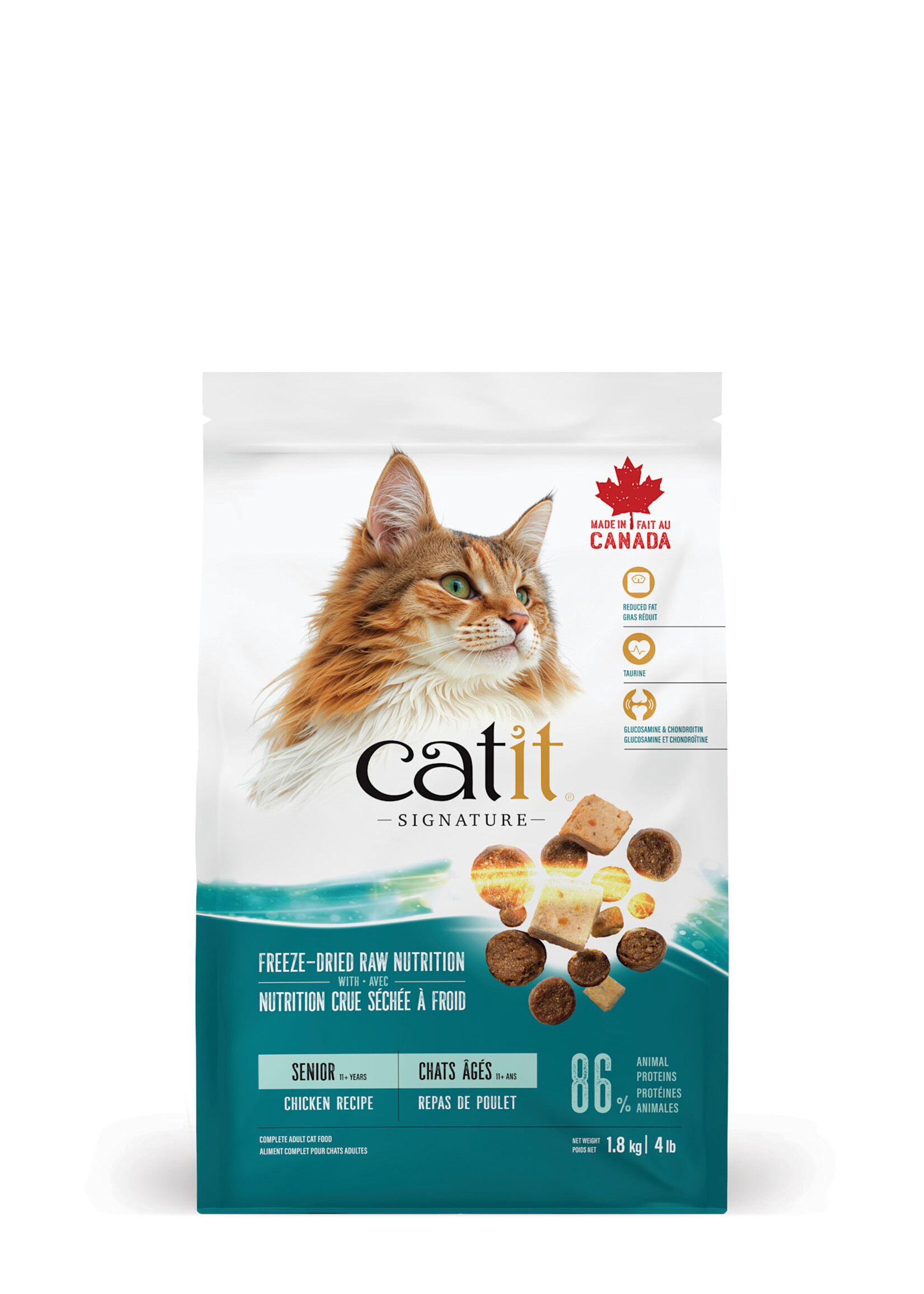 CatIt Catit Signature - Freeze-Dried Raw Nutrition for Senior Cats - Chicken Recipe - 1.8 kg (4 lb)